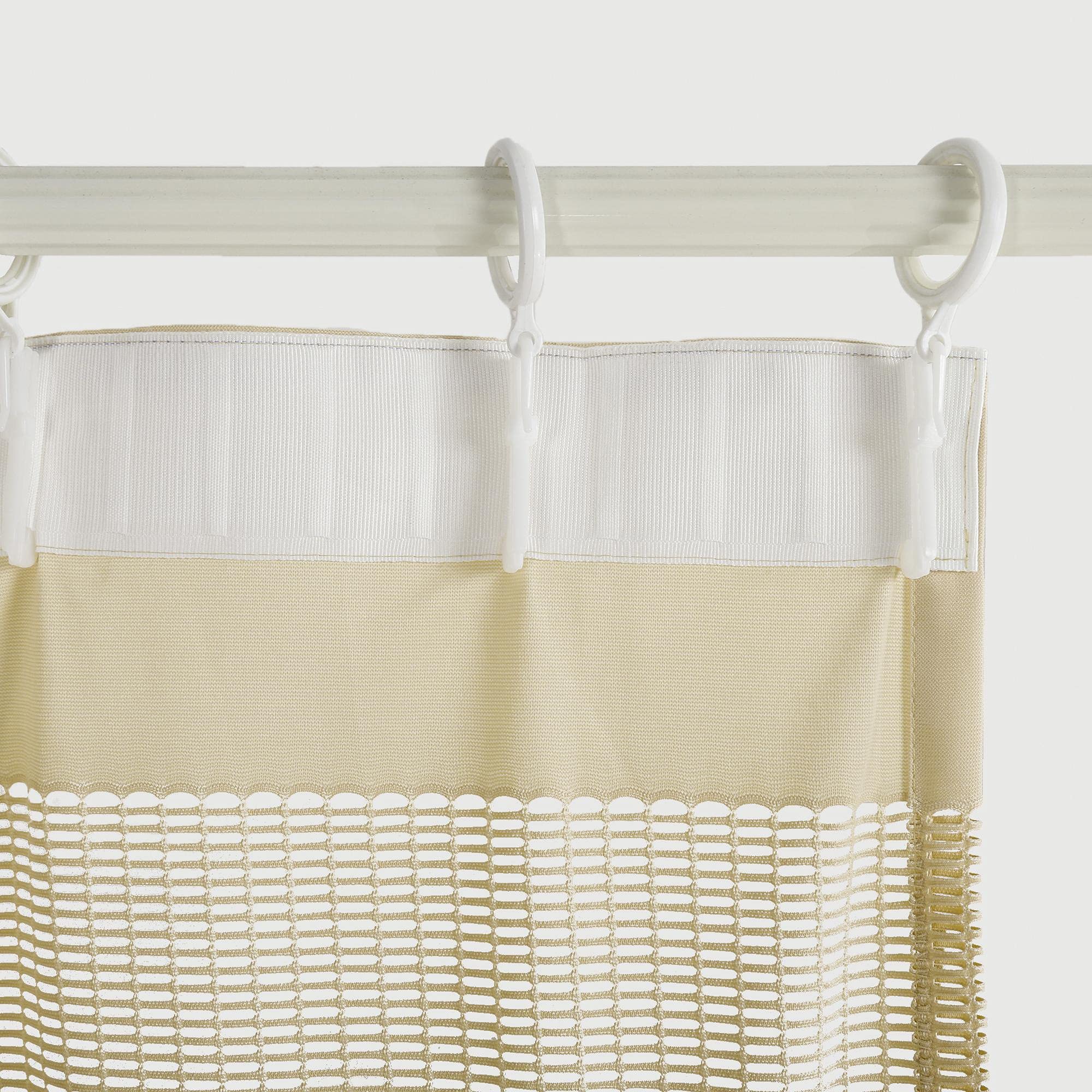 Beige Room Divider Curtains - 12' x 8.5' Privacy Partition with Flat Hook Hanging for Spa, Lab, Office & Home Use - Sound Dampening & Space Dividing Solution