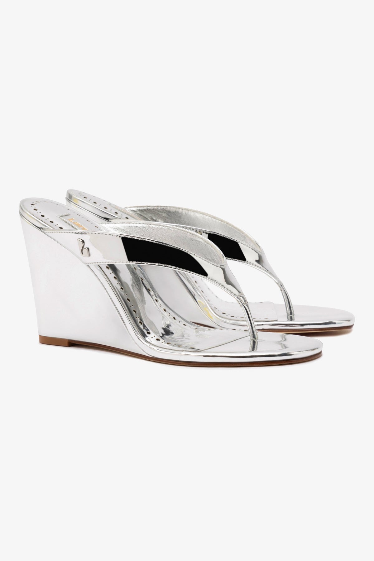 Gaia Wedge Sandal in Silver Specchio - Women's Comfortable Summer Platform Sandals for Beach, Vacation & Casual Outings