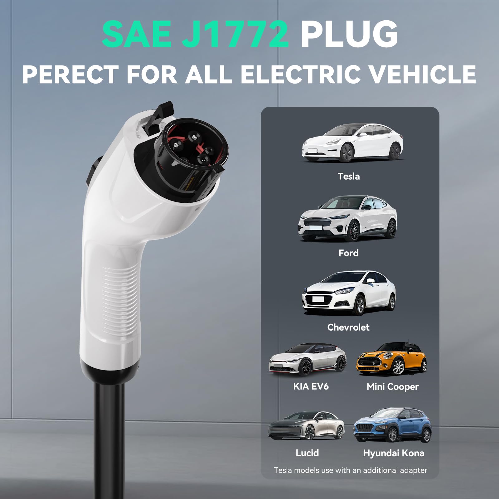 40 Amp Level 2 EV Charger with Smart App Control, RFID Card & Adjustable Current - 240V Indoor/Outdoor Electric Vehicle Charger (ETL/SAE-J1772 Certified, 25FT Cable) - Perfect for Home, Office & Public Parking Charging Stations