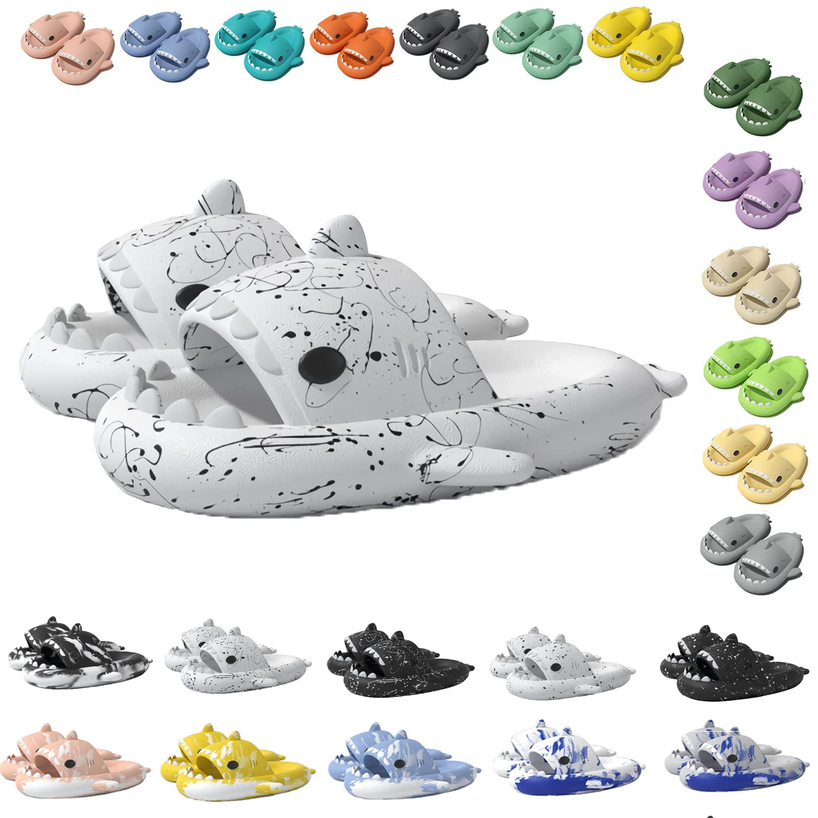 Anti-Slip Shark Slippers for Women & Men - Lightweight Open-Toe Slides with Cute Design - Perfect for Summer, Beach, and Casual Wear