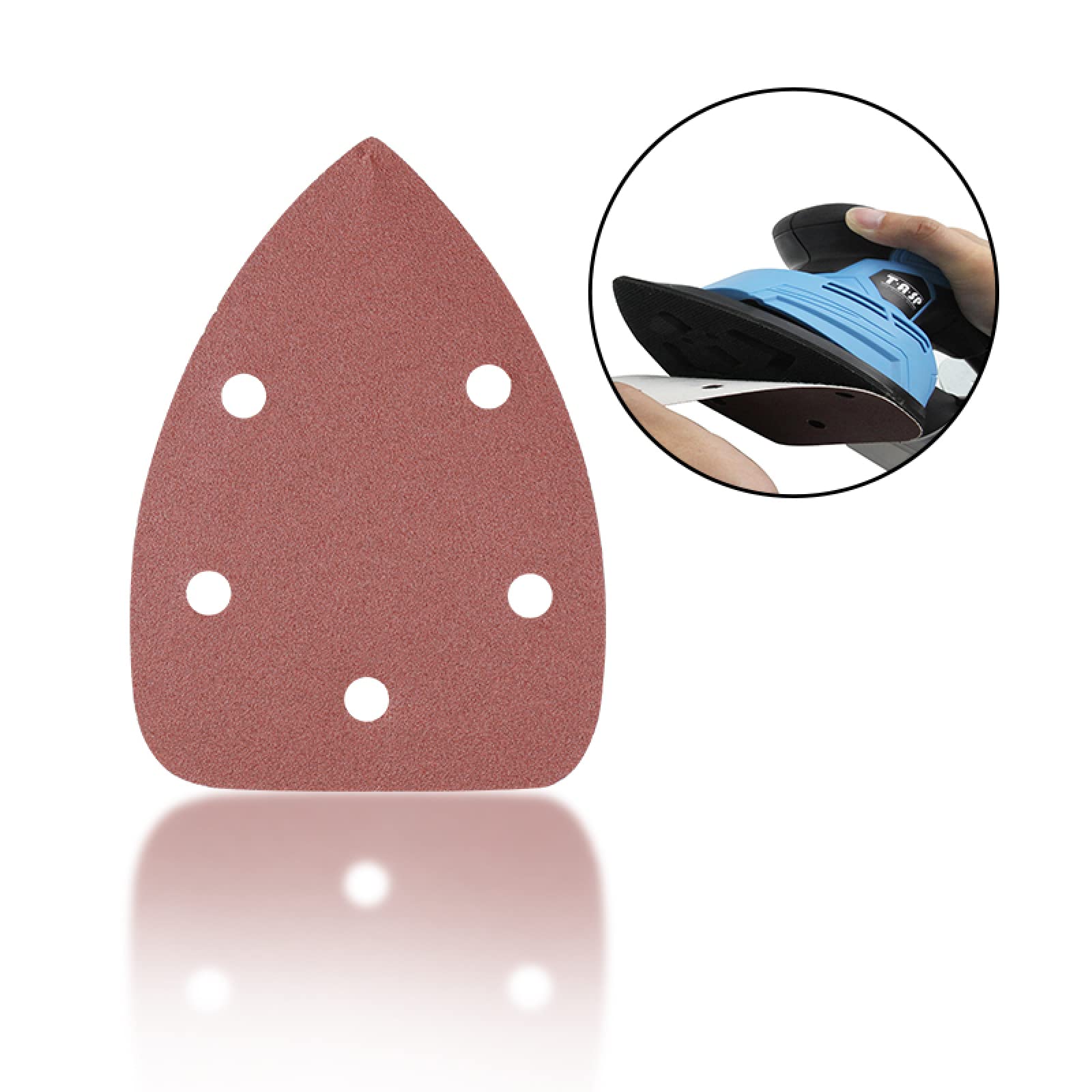 2pcs 140x98mm Sandpaper Grit 40/80/120 with 5 Holes - Hook & Loop Sanding Discs for Power Sanders, Woodworking & Metal Polishing - Ideal for DIY Projects, Furniture Refinishing & Automotive Surface Preparation