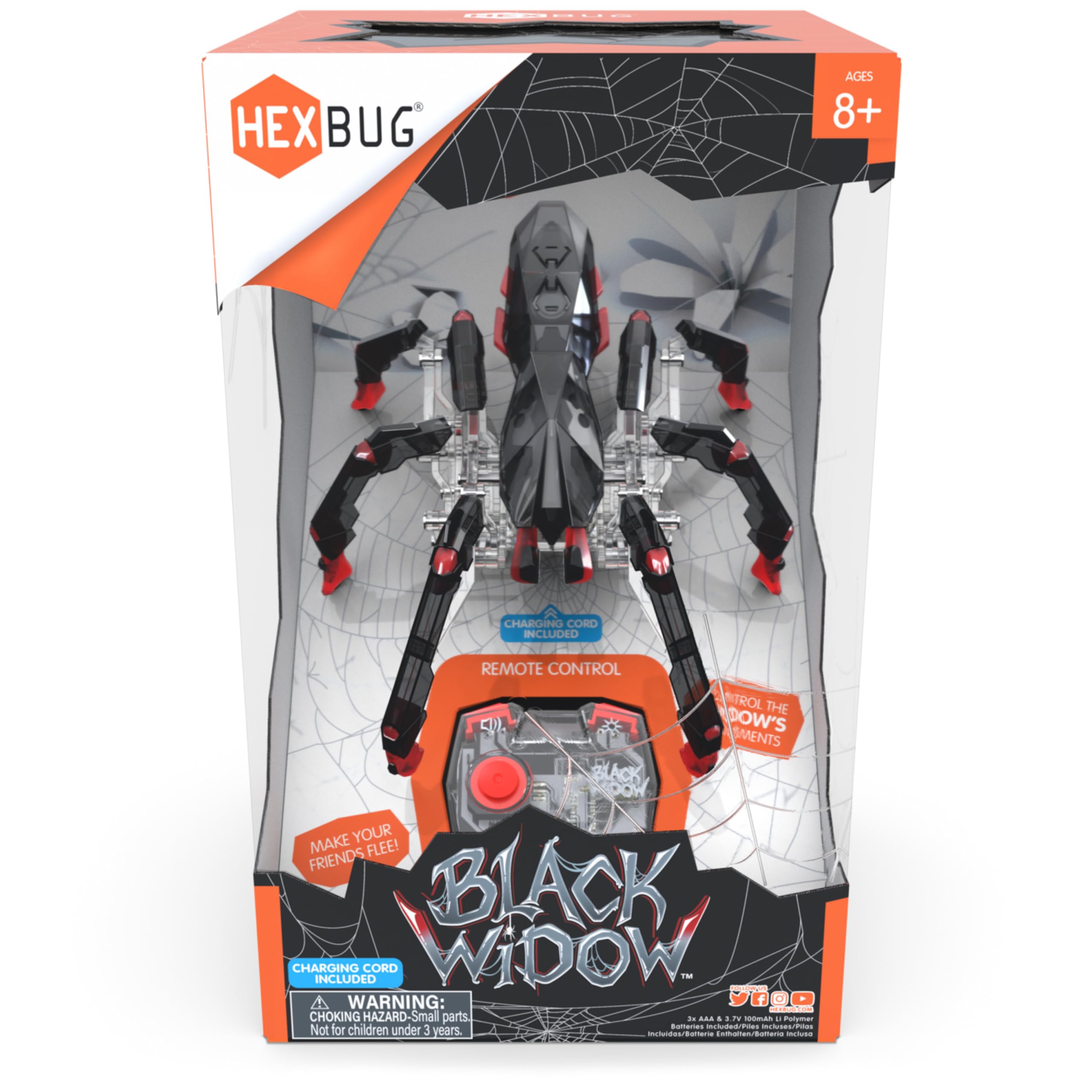 HEXBUG Remote Control Black Widow - Rechargeable Robotic Spider Toy for Kids Ages 8+, STEM Educational Toy with Adjustable Features for Boys & Girls | Perfect for Indoor Play, STEM Learning & Halloween Costume Accessory