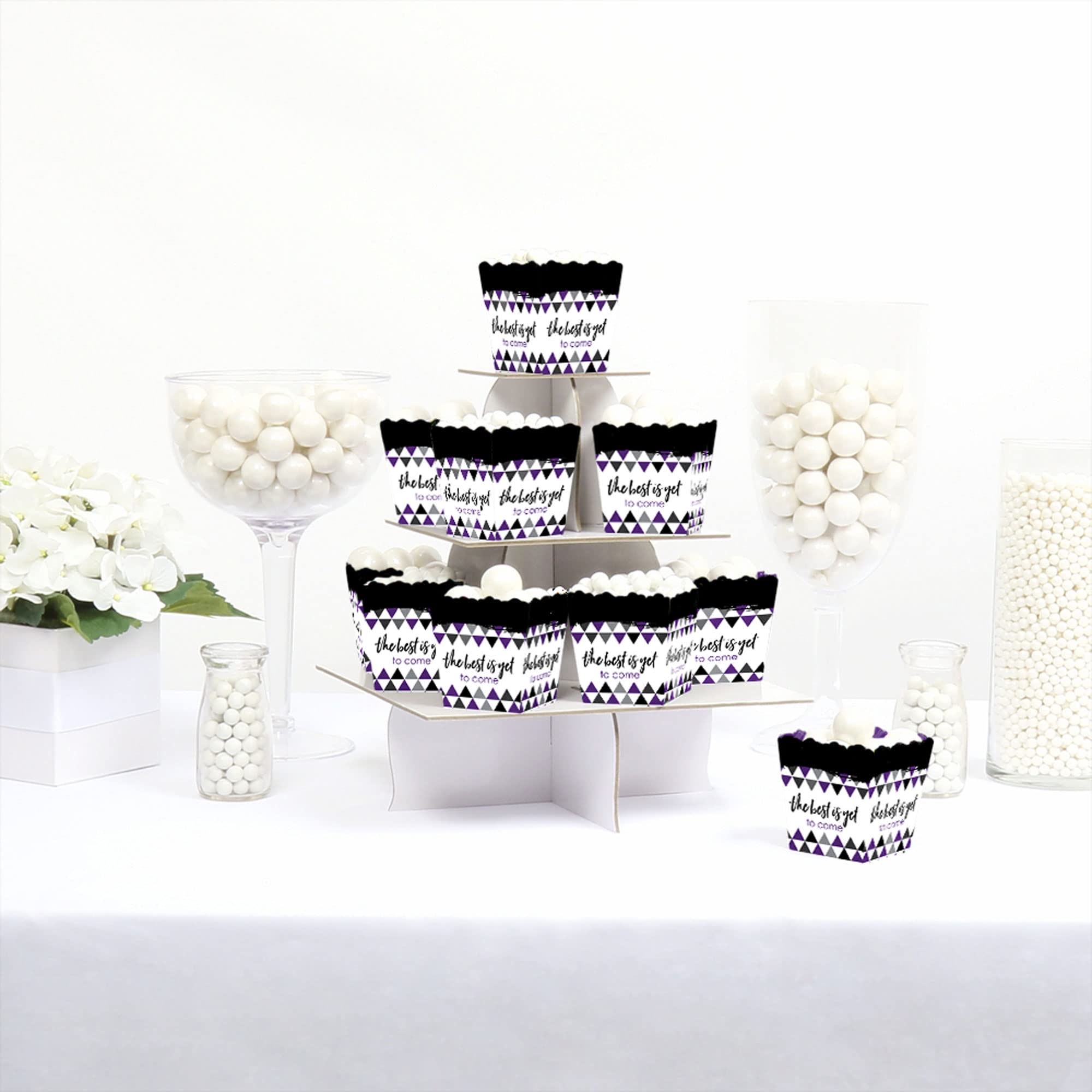 Purple Graduation Party Favor Boxes - 'Best is Yet to Come' Mini Candy Treat Boxes - Set of 12 - Perfect for Graduation Celebrations, School Events & Sweet Treat Gifts