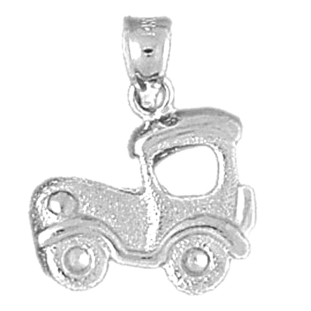 925 Sterling Silver Car Pendant Charm - 20mm Elegant Auto Accessory for Keychains, Gifts & Car Decor
