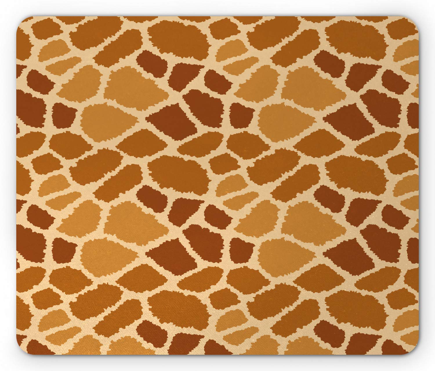 Ambesonne Giraffe Print Mouse Pad - Non-Slip Rubber Base, Standard Size Rectangle Mousepad with Abstract Animal Skin Pattern in Pastel Brown & Ginger | Perfect for Office, Gaming & Home Computer Use