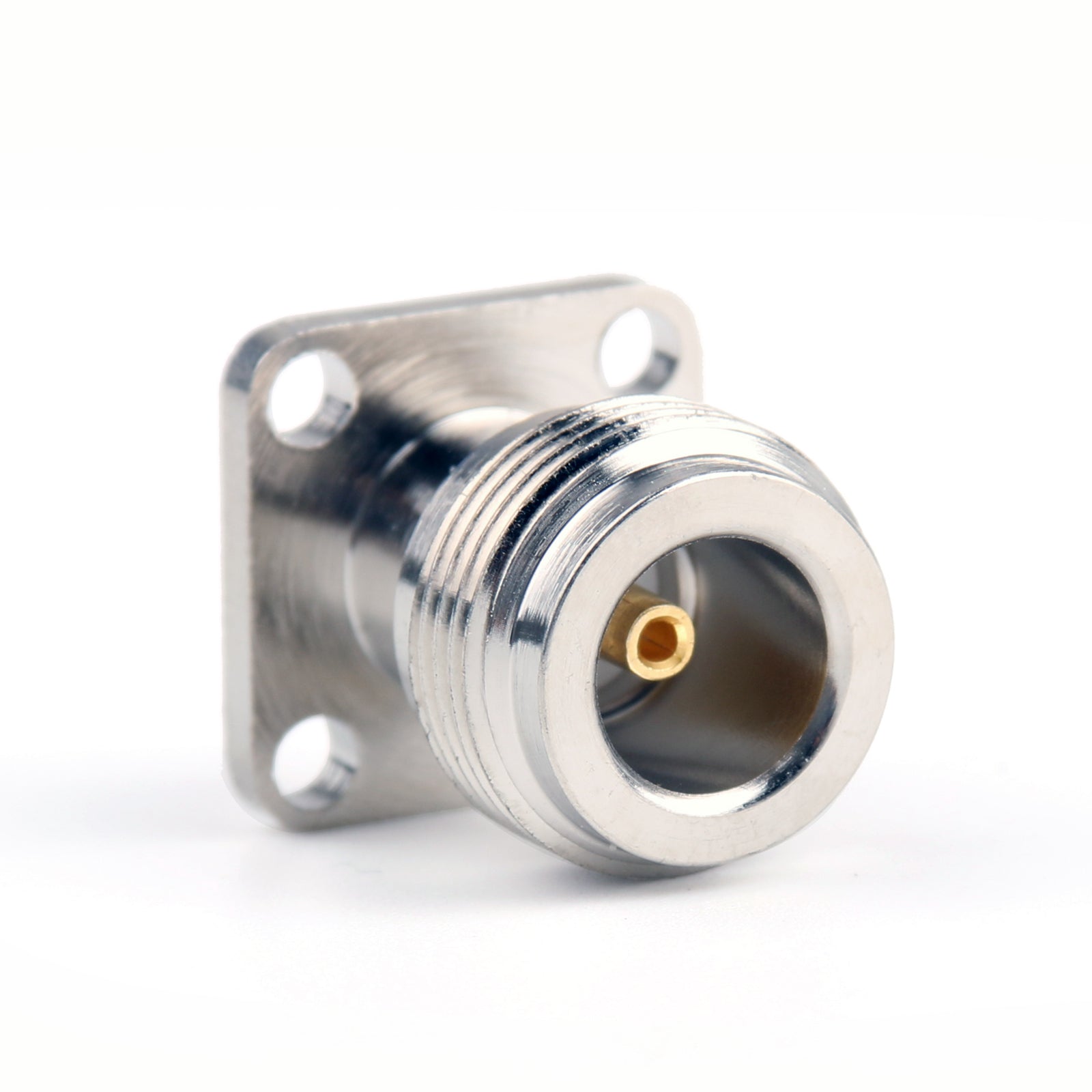 10Pcs N Female Jack Connector 4 Hole 17.5mm Flange PTFE Solder Panel Mount for RF Antenna & Coaxial Cable Applications