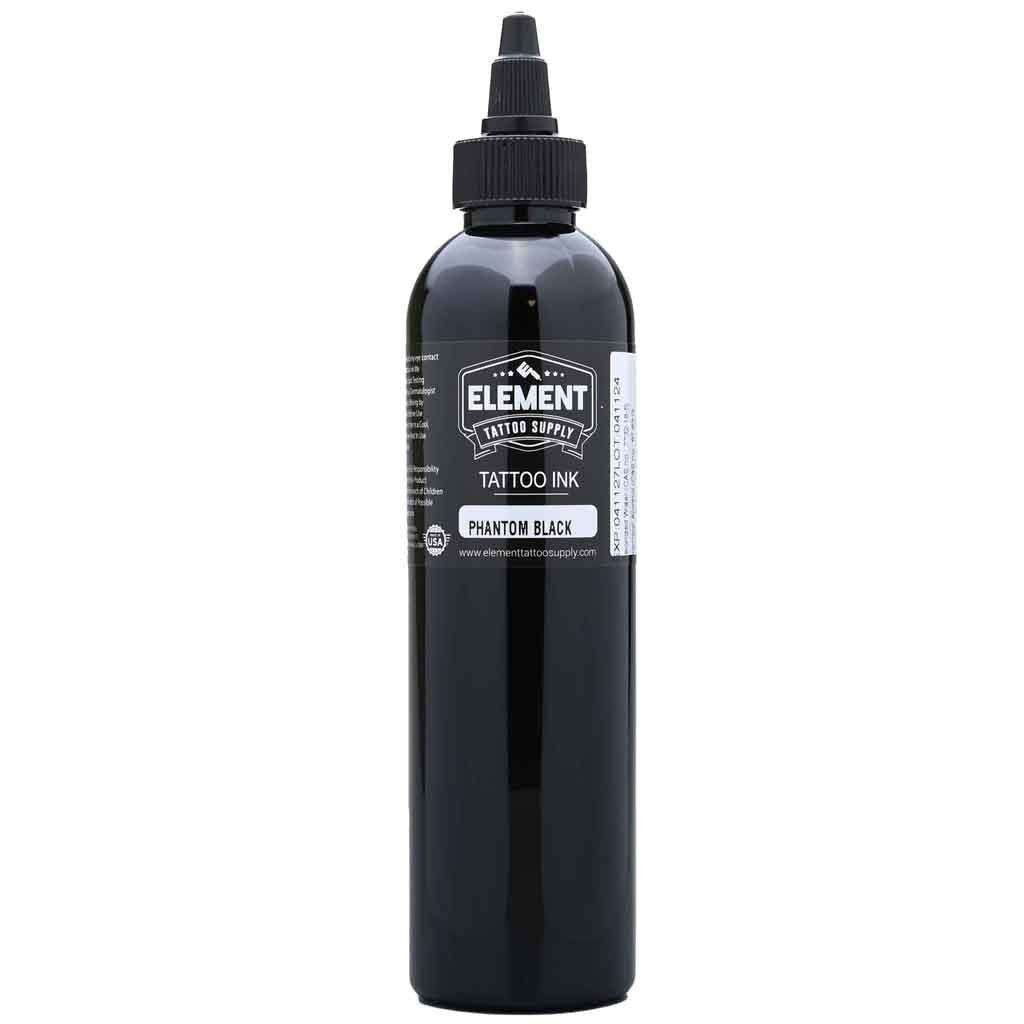 PHANTOM Black Professional Tattoo Ink - 2X Concentrated High Pigment Tattoo Ink for Artists - Perfect for Black & Grey Tattoos, Cover Ups & Fine Line Work