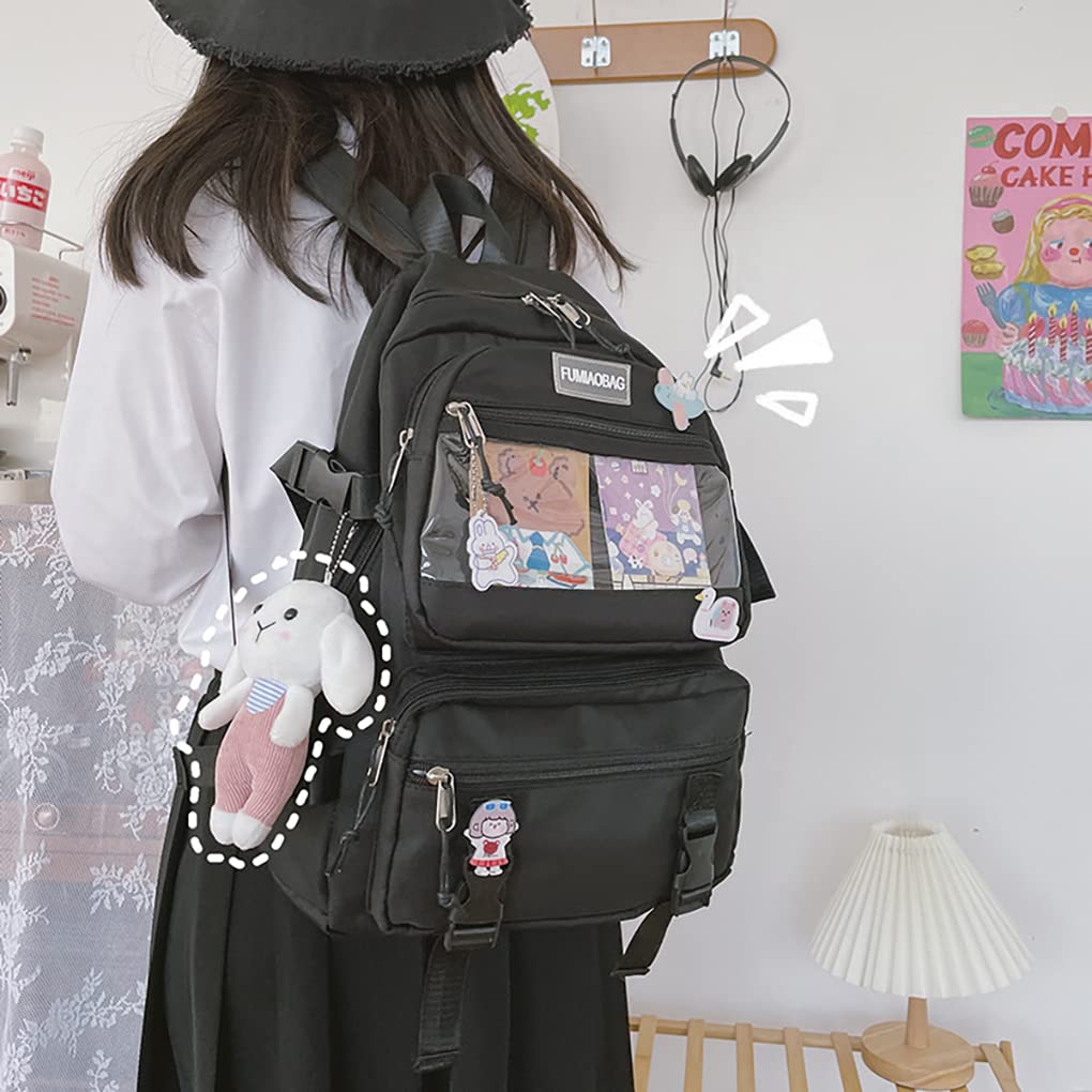 Cute Kawaii Aesthetic Backpack for College - Stylish Laptop Bag with Pockets for School Supplies, Perfect for Students & Teens | School, Travel & Daily Use