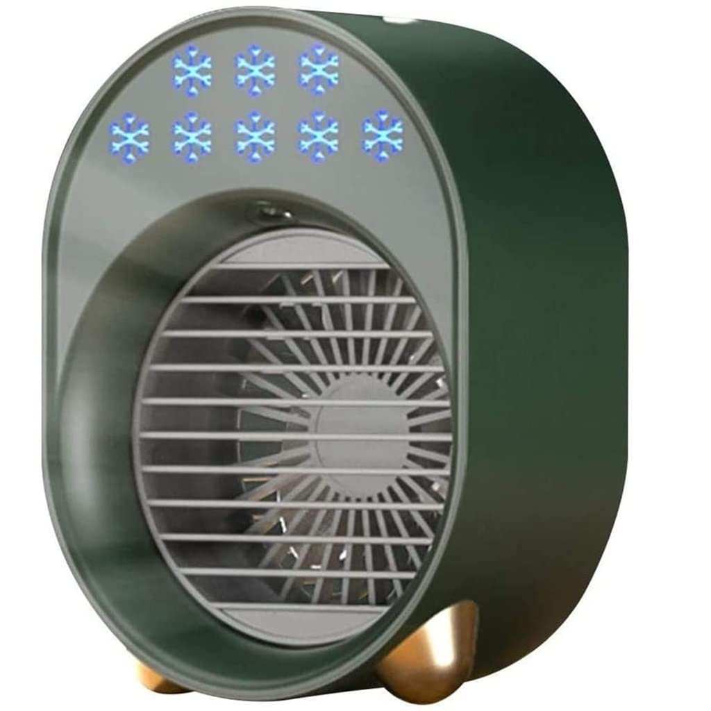 Portable USB Air Cooler Fan with Humidifier - Mini Desktop Air Conditioner for Home, Office, Room Cooling | Personal Space Cooler & Air Purifier (Green) - Perfect for Bedroom, Workspace, Dorm, Travel & Summer Use