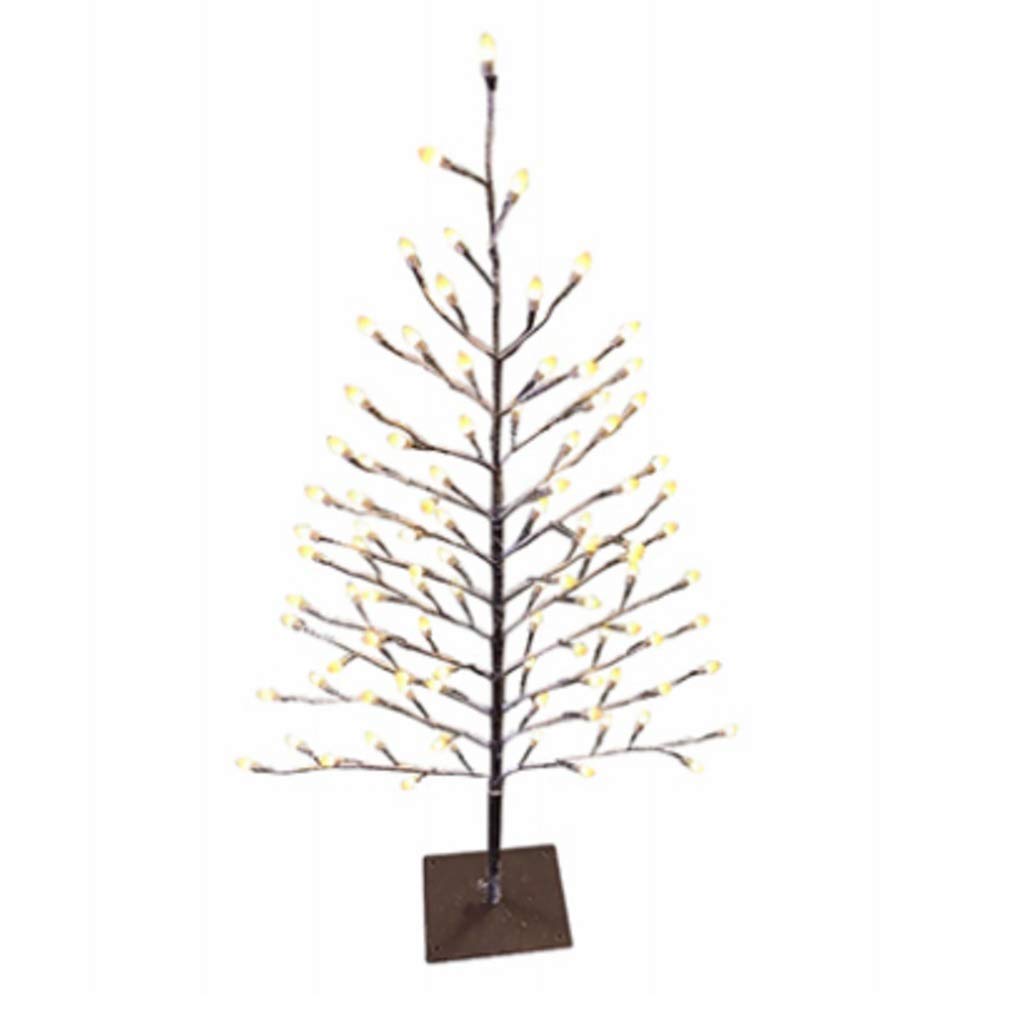 Holiday Bright Lights LED35STK96WW 42-Inch LED Flat Stick Snow Covered Christmas Tree with Warm White Caps - Perfect for Indoor Holiday Decor, Office Party, and Festive Home Lighting