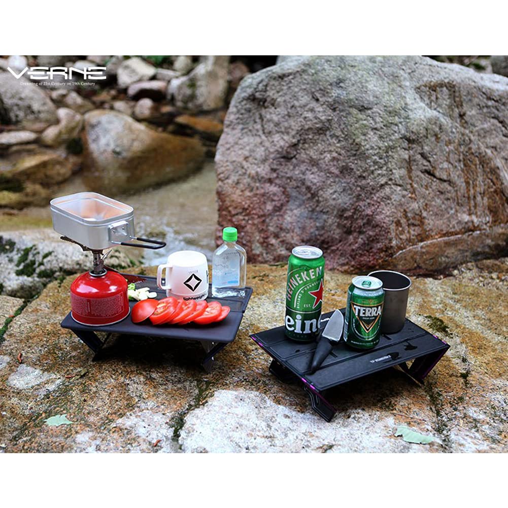 Ultra Lightweight Mini Camping Table for Trekking & Hiking - Portable Folding Table for Outdoor Adventures, Picnics, Backpacking (Gray) - Perfect for Camping, Beach, RV & Tailgating