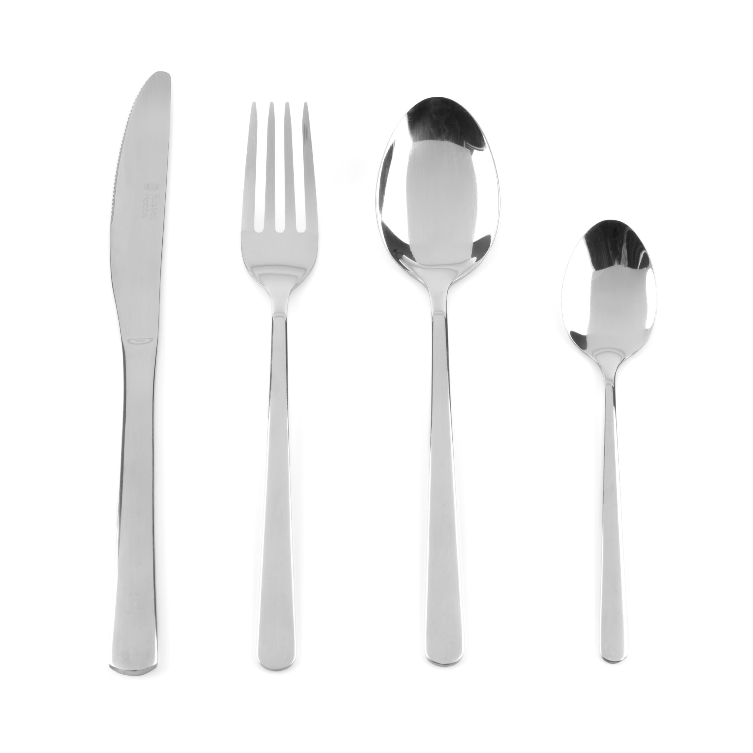 Russell Hobbs RH00022GP 16-Piece Stainless Steel Cutlery Set - Knives, Forks & Spoons for 4 People, Mirror Polish Finish, Dishwasher Safe Flatware for Home & Restaurant Use | Perfect for Dining, Entertaining & Everyday Meals