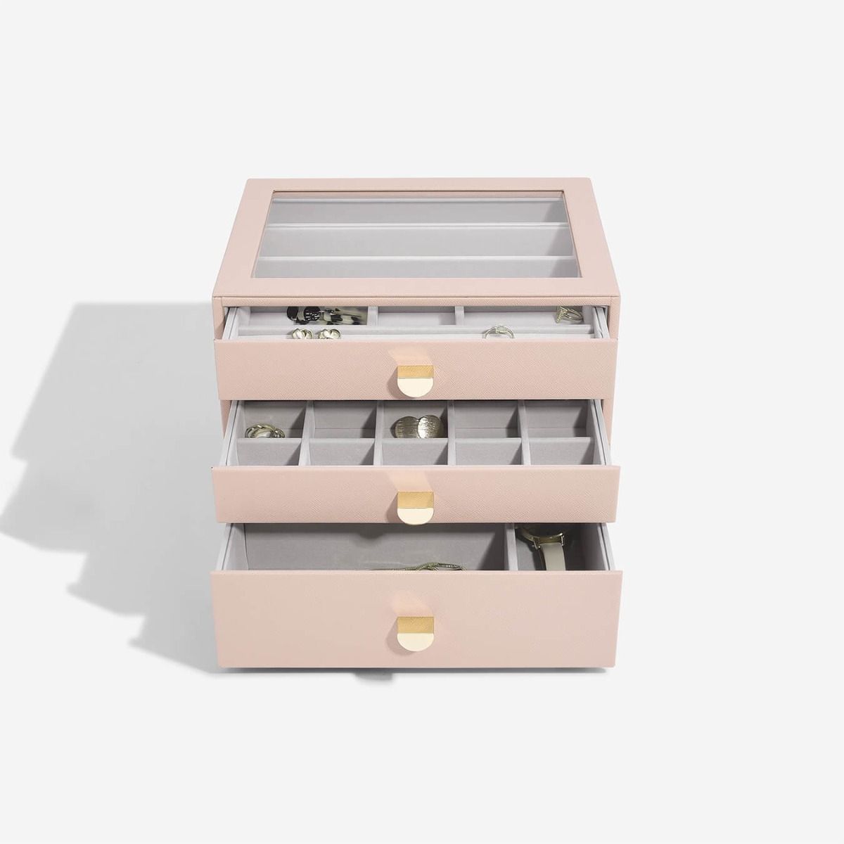 3-Piece Classic Drawer Organizer Set - Blush Pink or Taupe for Bedroom, Bathroom & Office Storage