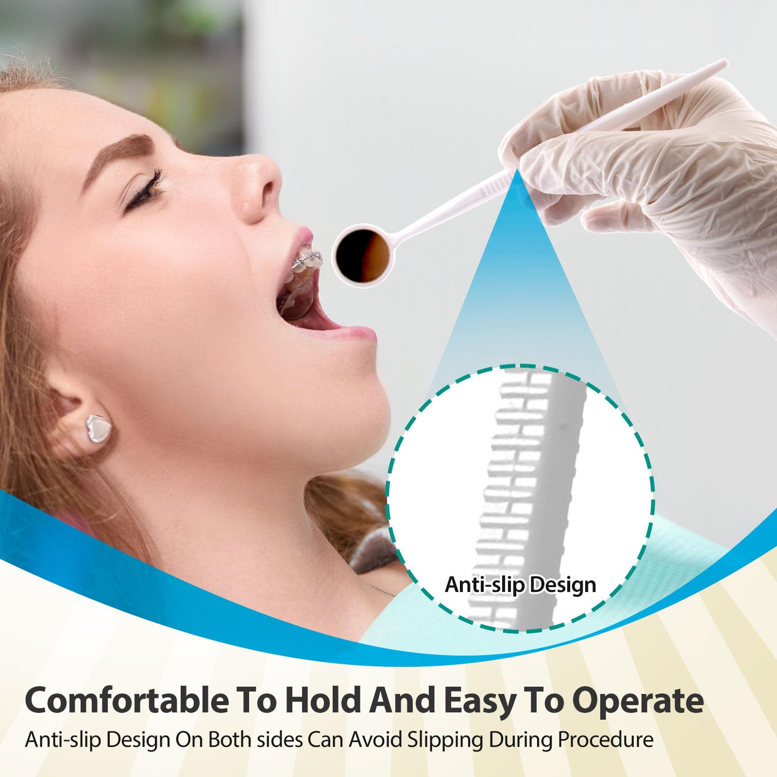 200-Pack Dental Grade Disposable Mouth Mirrors - Anti-Fog Plastic Dental Instruments with Handles for Dentists & Oral Exams | Perfect for Dental Clinics, Teeth Cleaning & Orthodontic Procedures