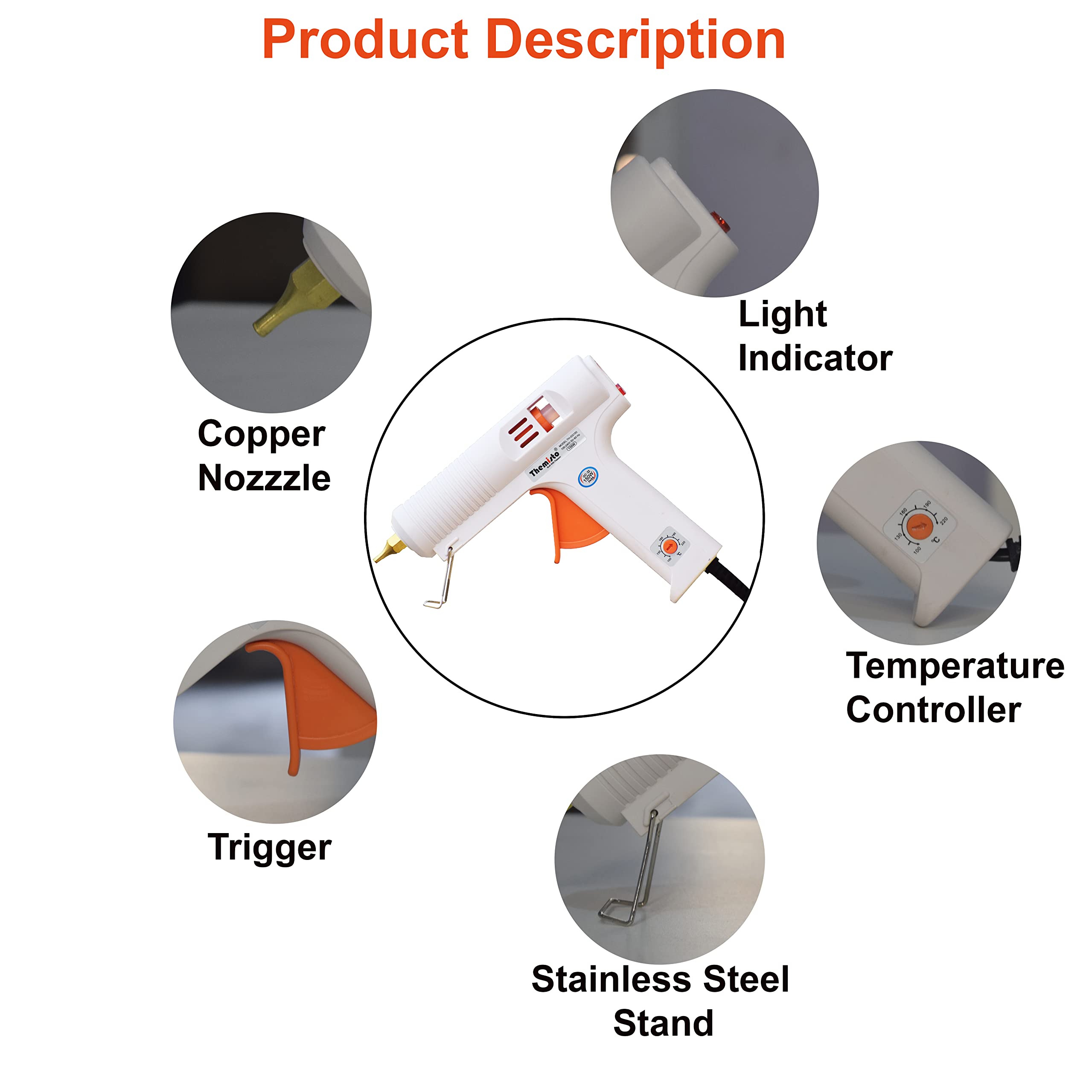 **150W Multi-Temperature Hot Glue Gun with 2 Free Glue Sticks - High Power Craft Glue Gun for DIY, Home Repairs & Arts & Crafts Projects**