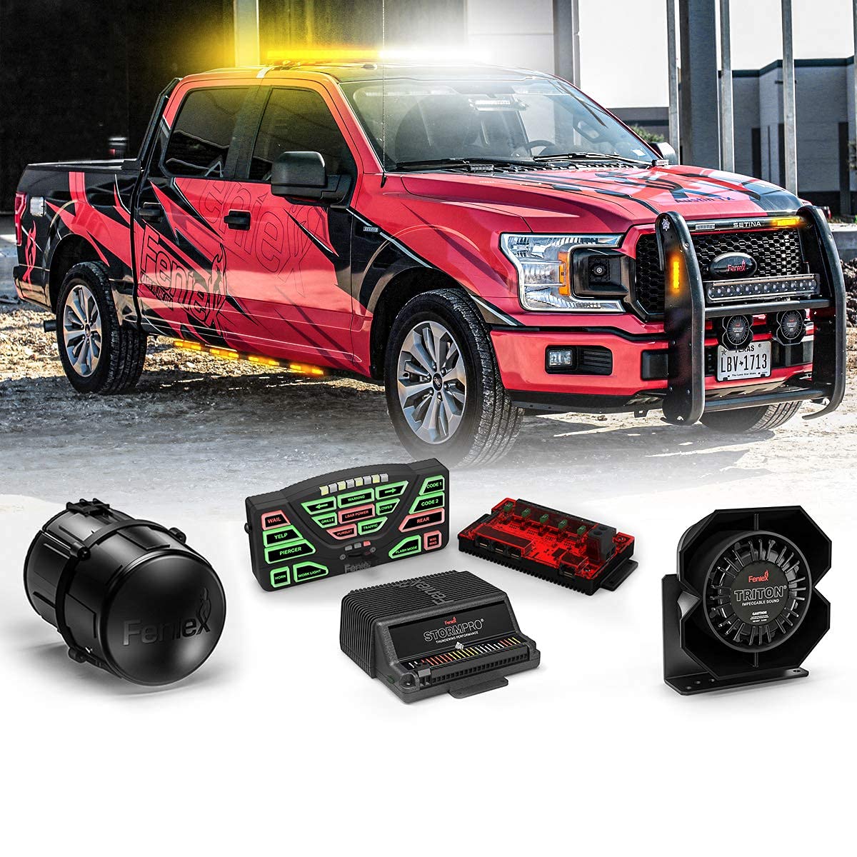 Feniex Low Frequency Siren with Controller & Speaker Bundle - Emergency Vehicle Warning System for Police, Fire Trucks & Ambulances