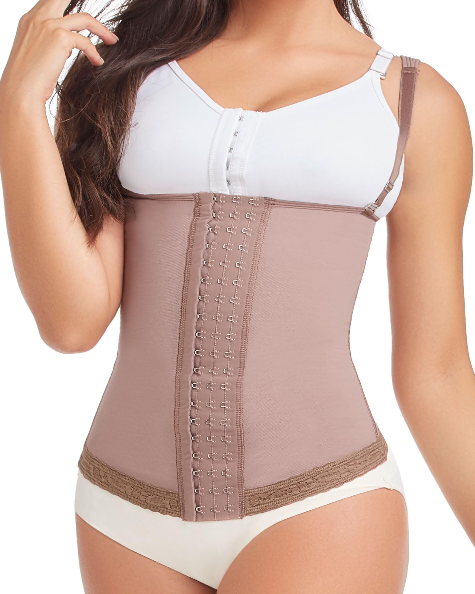 11173 Women's Waist Cincher Powernet Vest - Slimming Body Shaper for Tummy Control, Posture Support - Perfect for Workouts, Daily Wear & Special Occasions