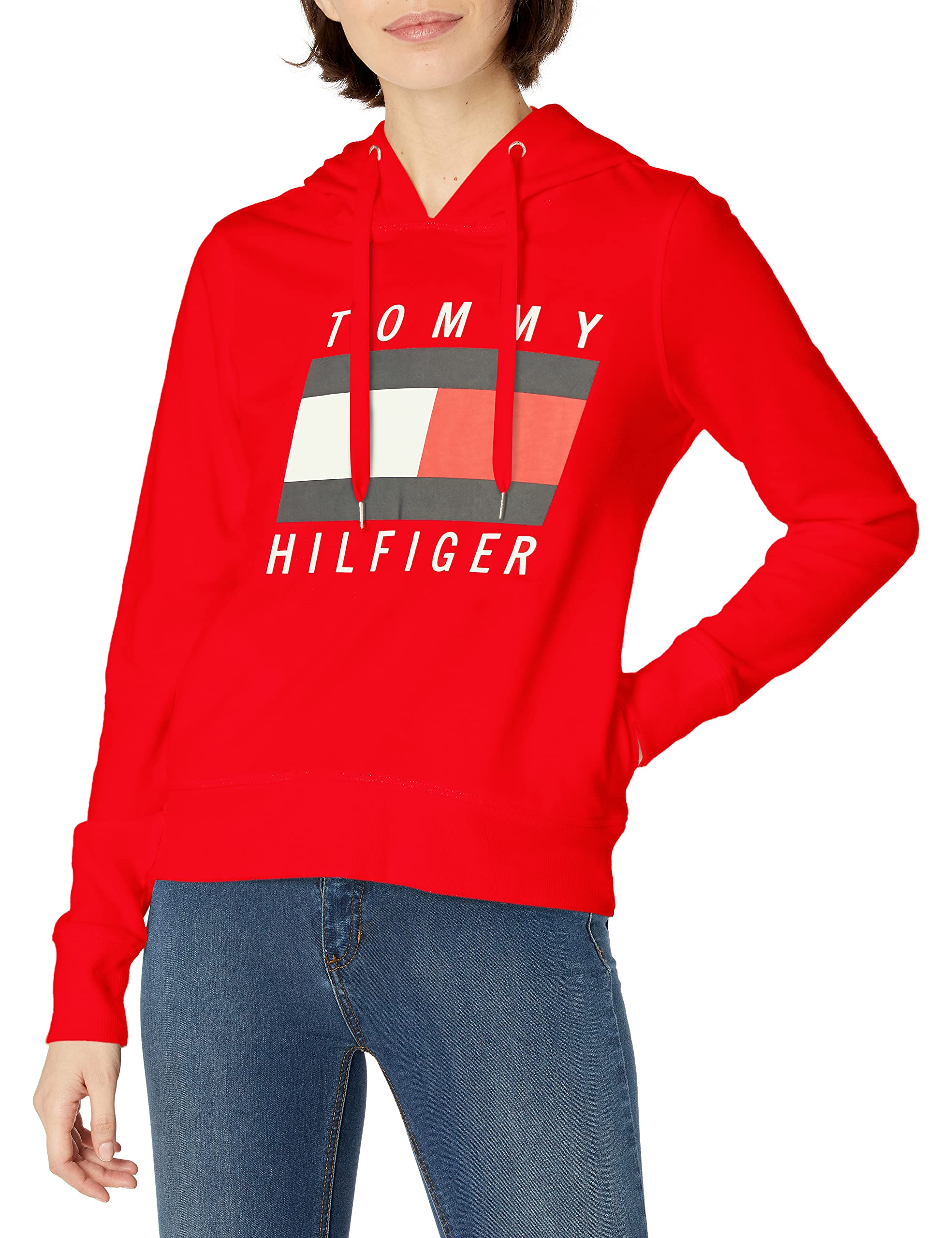 Tommy Hilfiger Women's Classic Logo Sweatshirt | Comfortable Pullover Hoodie | Casual Streetwear for Everyday Wear | Perfect for Work, School & Weekend Outings