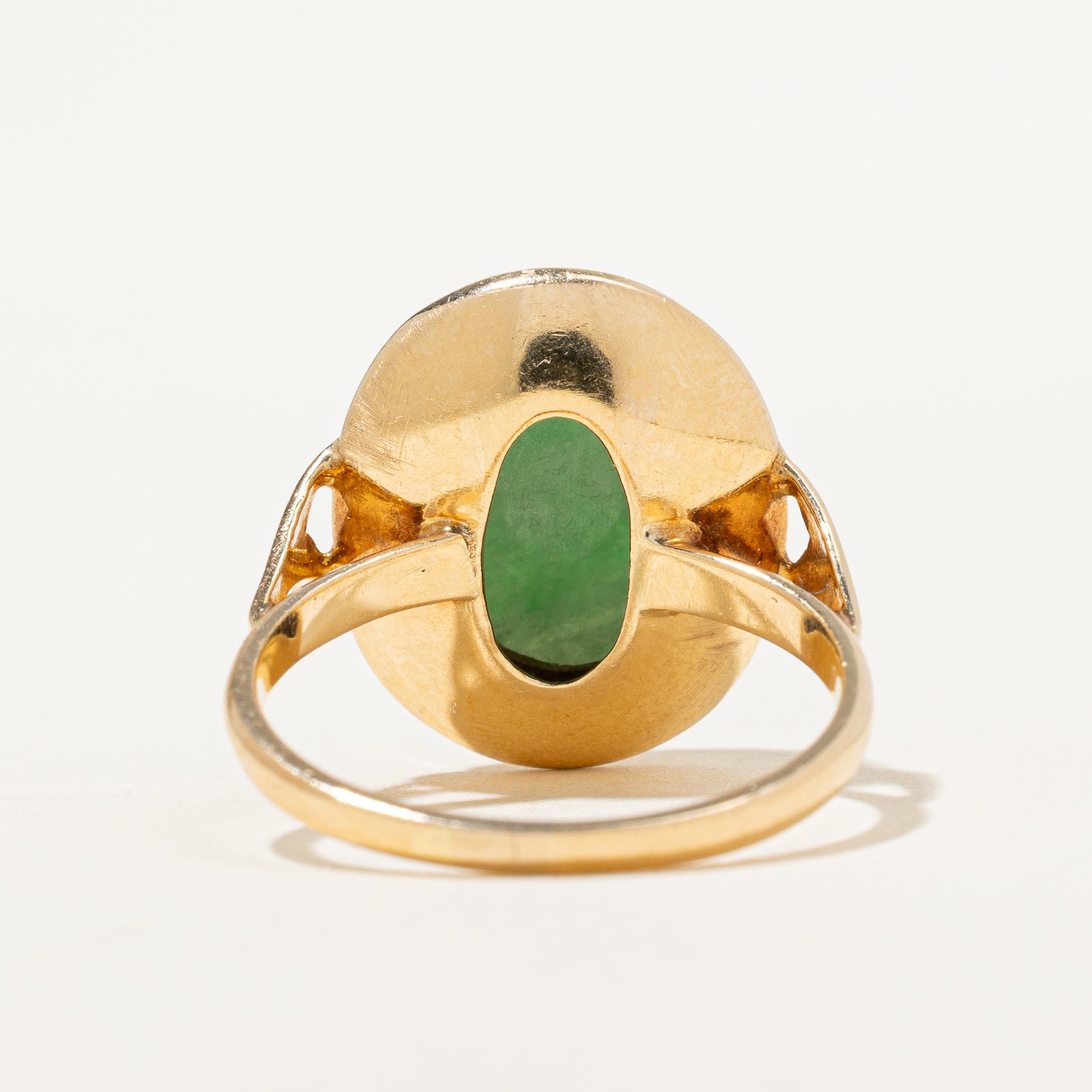 6.00ct Bezel Set Oval Cabochon Jade Ring - Size 6.5 | Natural Green Gemstone Jewelry for Women | Perfect for Weddings, Anniversaries & Special Occasions
