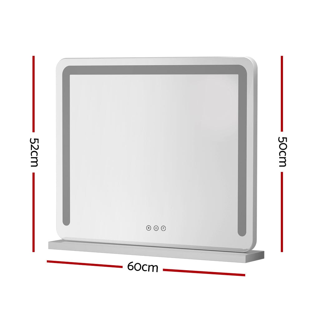 Embellir Hollywood Vanity LED Makeup Mirror with Lights - 50X60CM White Cosmetic Mirror for Professional Makeup Application, Home Dressing Room & Beauty Salon Use