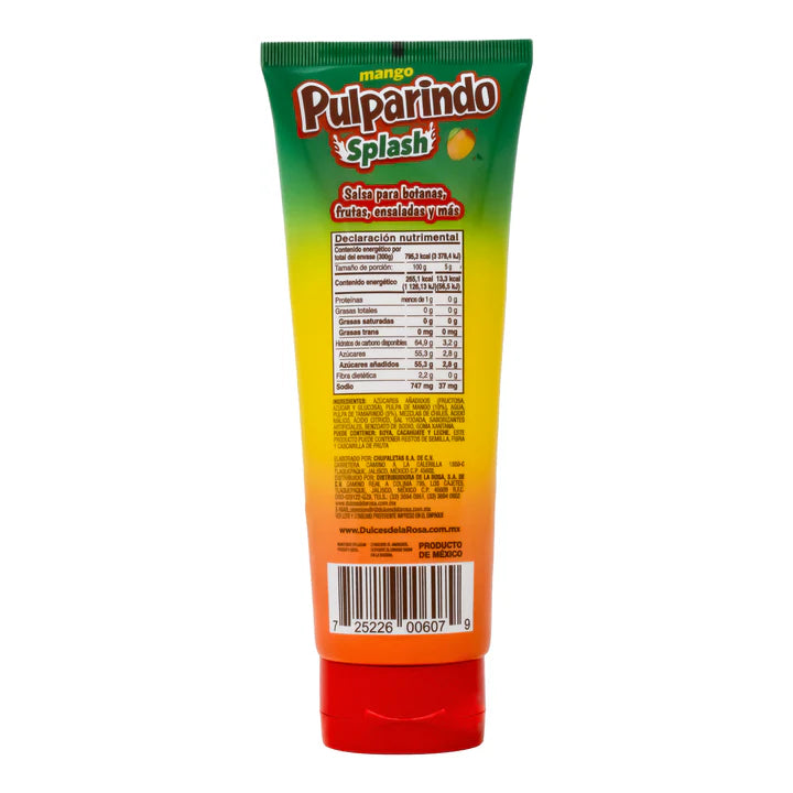 De La Rosa Pulparindo Squeeze Mango Candy 10.58oz | 1 Count Tube - Perfect for Snacking, Parties & Mexican Candy Lovers