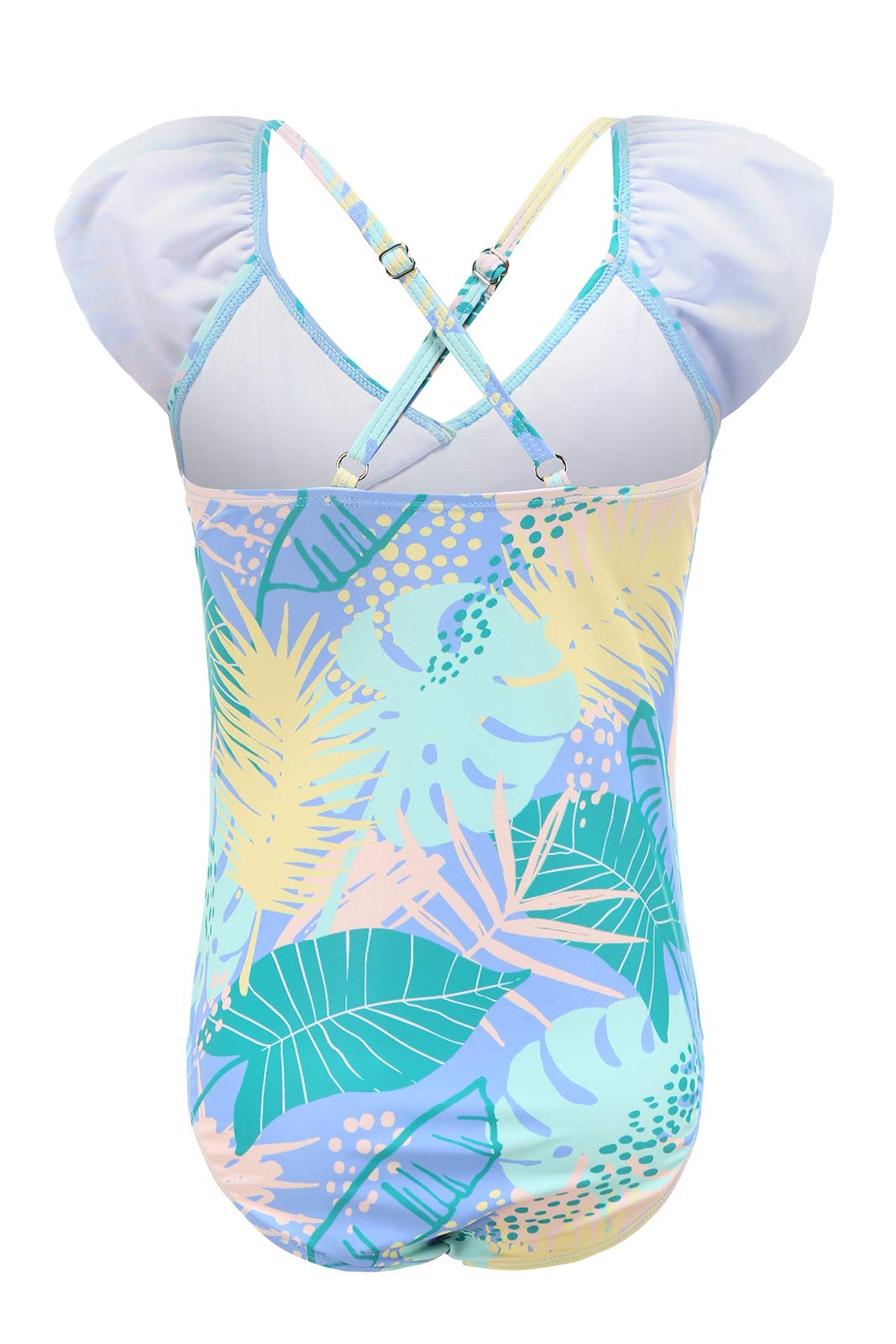 Girls One Piece Swimsuits - Striped Rainbow Bathing Suit for Kids | Beach, Pool & Summer Water Activities