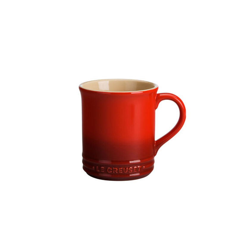 Le Creuset Classic Cerise Coffee Mug - 14 oz Stoneware Tea Cup with Enamel Finish - Perfect for Hot Beverages, Office Use & Home Decor