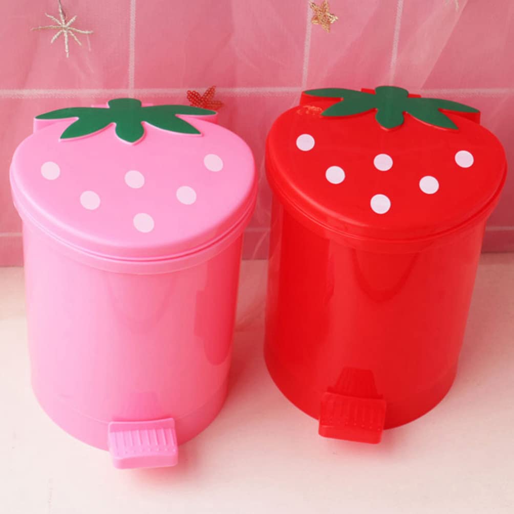 Operitacx 2-Pack Mini Desktop Trash Can - Small Car & Office Waste Bin with Pen Holder, Cute Cartoon Design, Durable PP Plastic for Home, Car, Office & School Use