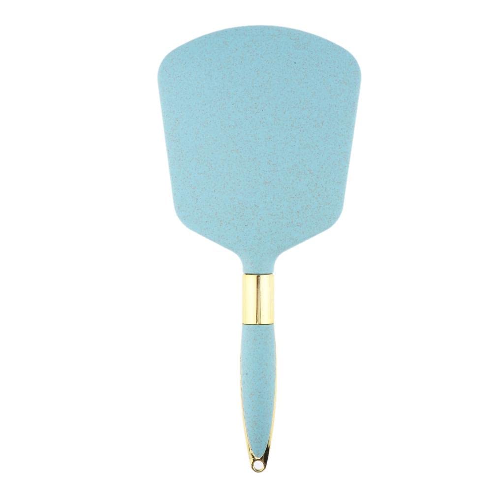 LOSA PVC Handheld Makeup Mirror - Compact Cosmetic Mirror for Vanity, Home, Salon & Travel - Lightweight & Durable - Perfect for On-the-Go Touchups & Professional Makeup Application (Blue)