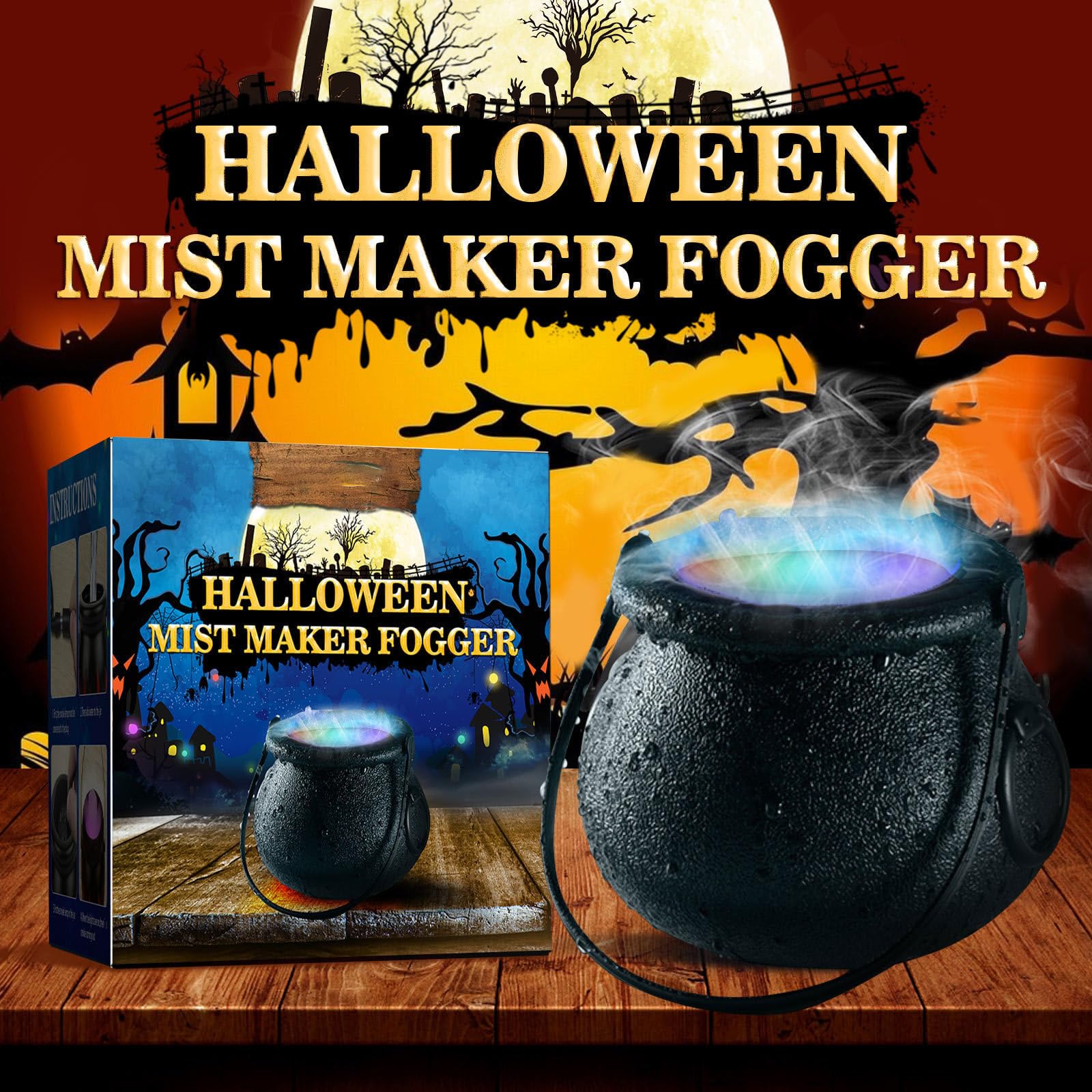 Mini Halloween Fog Machine with 8