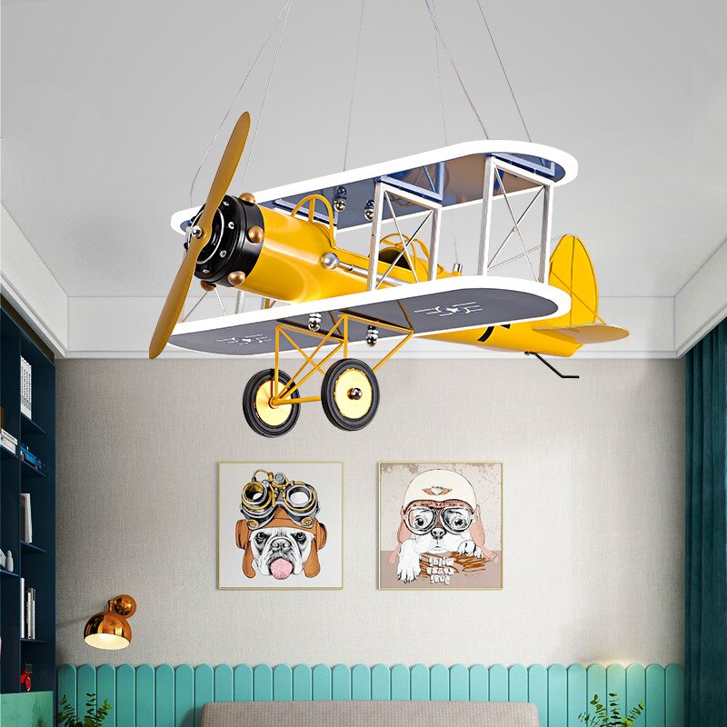 **Kids Airplane LED Pendant Light - Modern Nursery Ceiling Lighting for Baby Room & Boys Bedroom Decor**