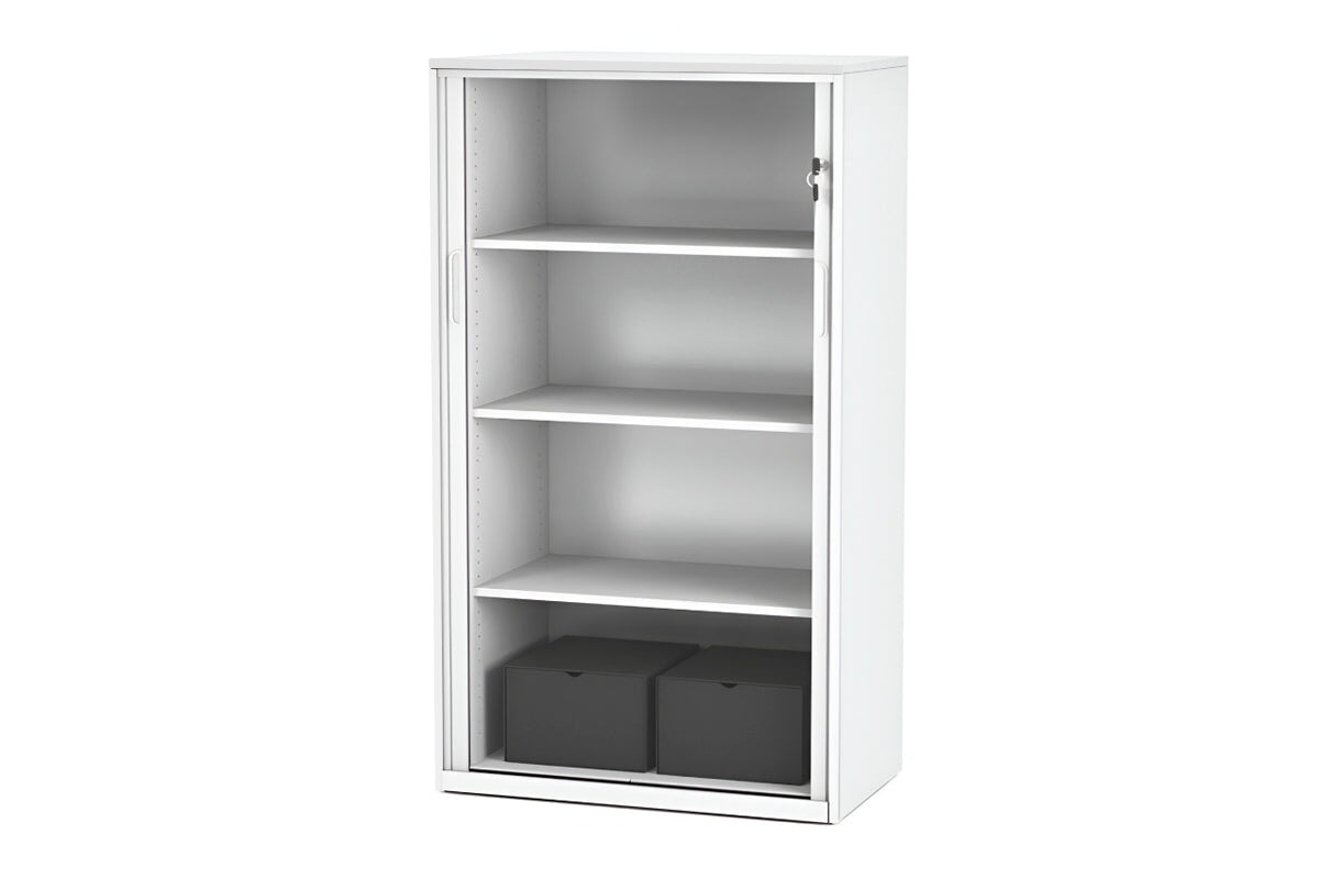 Tambour Sliding Door Storage Cabinet - Metal Closet Organizer [1325H x 900W] - Perfect for Bedroom, Office, or Garage Storage Solutions