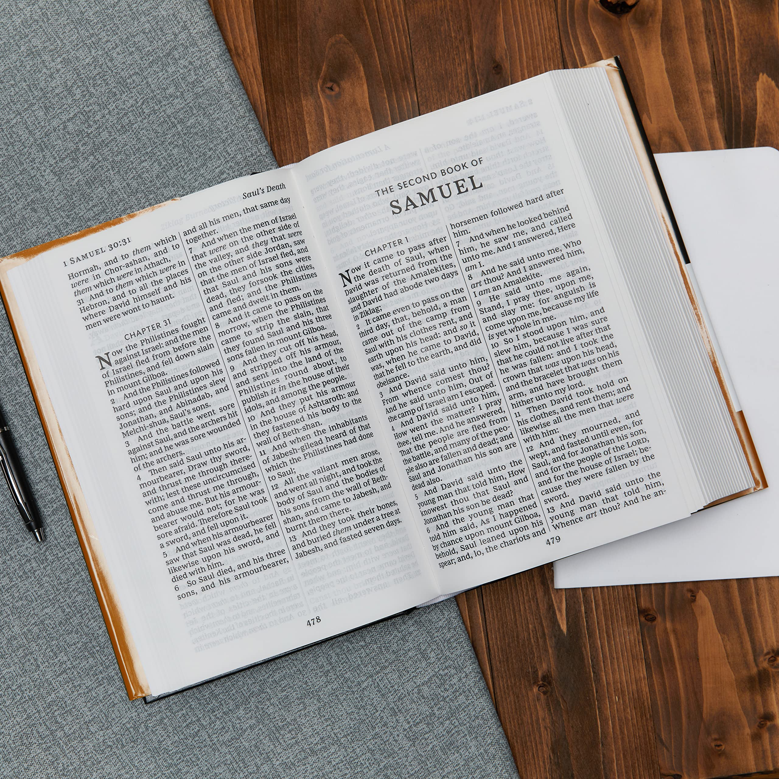 KJV Pew Bible - Large Print Hardcover in Blue with Red Letter Comfort Print | Holy Bible King James Version - Perfect for Church Services, Bible Study & Personal Devotion