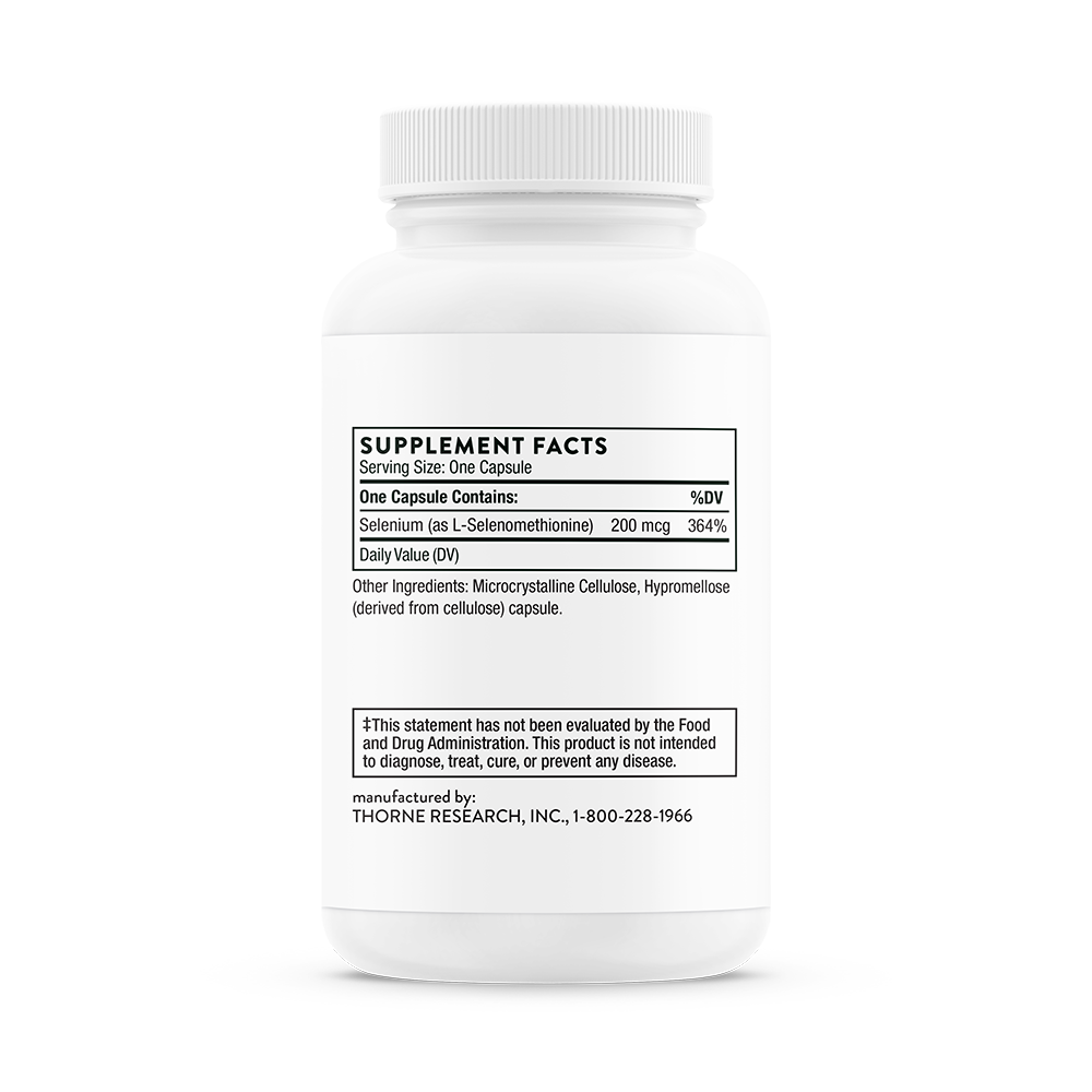 Thorne Selenium (M225) - Premium Selenium Supplement for Immune Support & Antioxidant Protection - Ideal for Daily Wellness & Detox