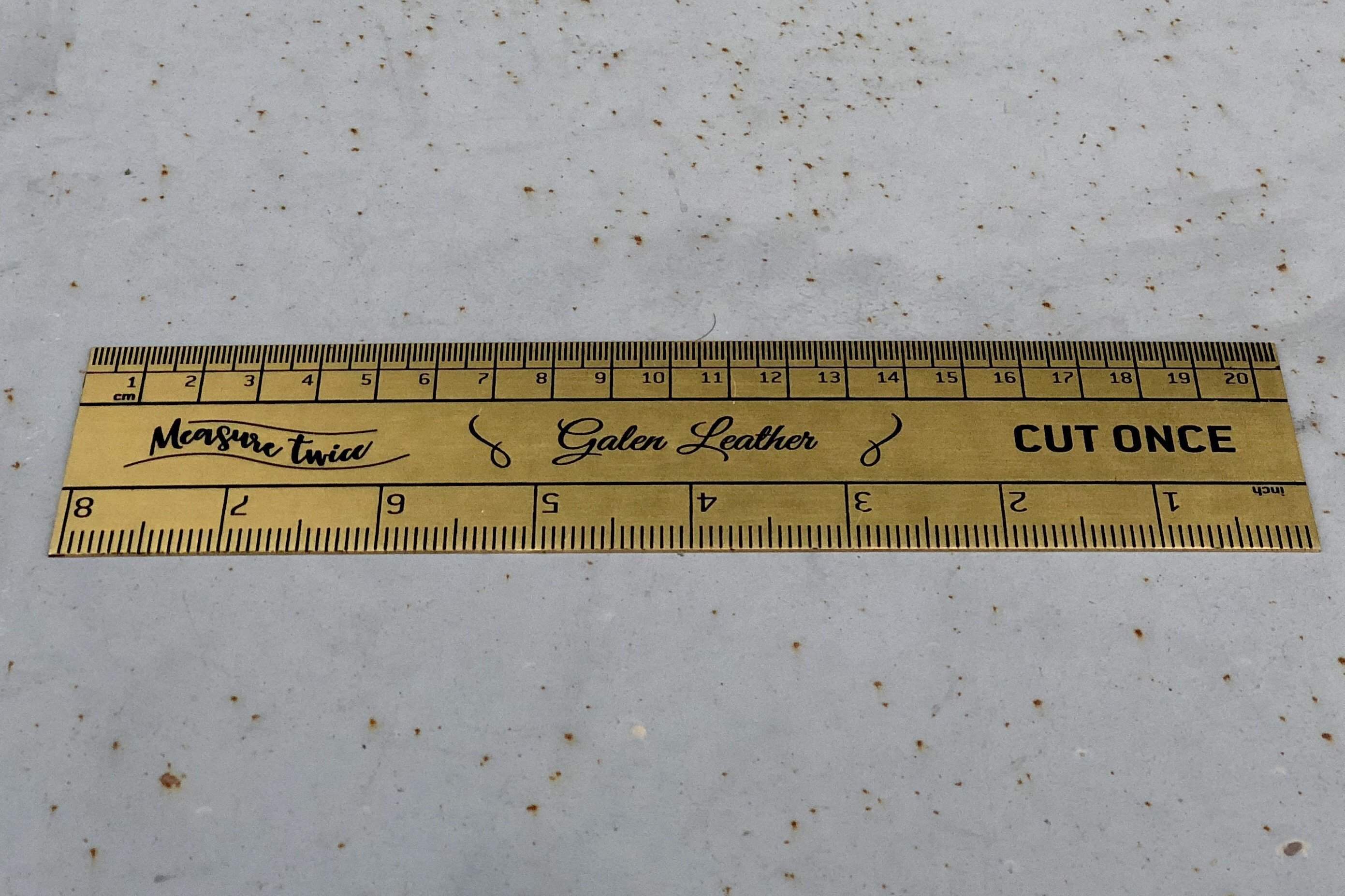 Vintage Inspired Brass Ruler with Imperial & Metric Measurements - Perfect for Crafting, DIY Projects, and Office Use