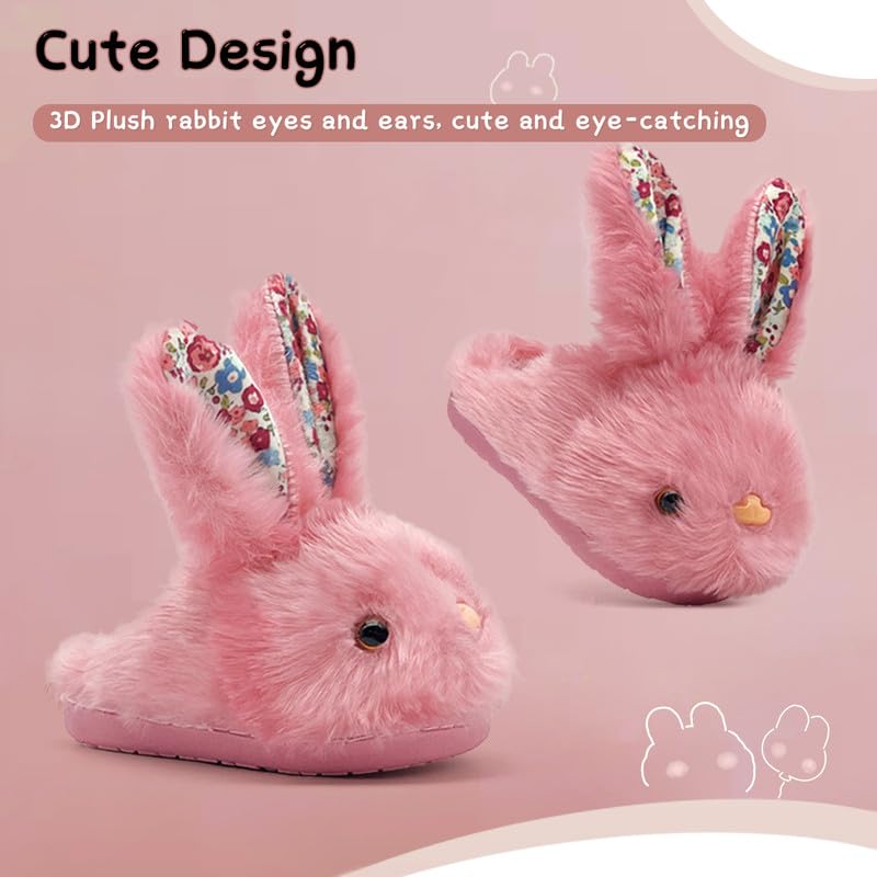 **Soft Plush Bunny Slippers for Toddlers - Anti-Slip Indoor/Outdoor Winter Slippers for Girls & Boys | Cozy & Warm Kids House Shoes for Playtime & Lounging**