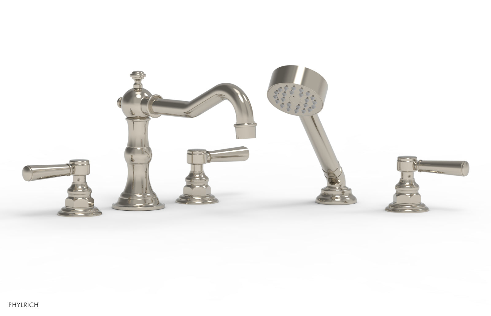 HENRI Deck Mount Tub Set with Hand Shower and Lever Handles - 161 49 | Modern Bathroom Faucet for Bathtub | Perfect for Spa-Like Relaxation and Home Renovation