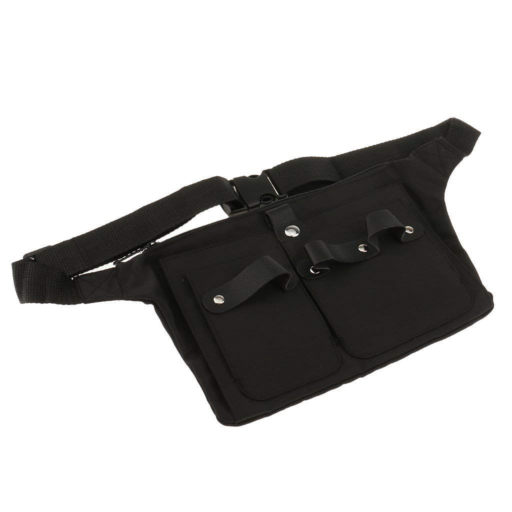Tubayia Black Canvas Scissor Bag for Hairdressers - Professional Salon Tool Organizer with Belt Clip | Perfect for Hairstylists, Barbers & Beauty Professionals On-The-Go