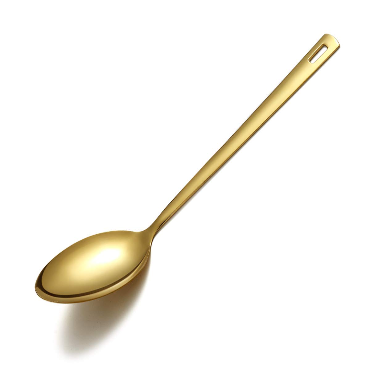 Premium Gold Plated Stainless Steel Cooking Spoon - Berglander Solid Serving Spoon with Titanium Coating, Basting & Kitchen Utensil - Dishwasher Safe & Easy to Clean - Perfect for Cooking, Serving & Gourmet Food Presentation