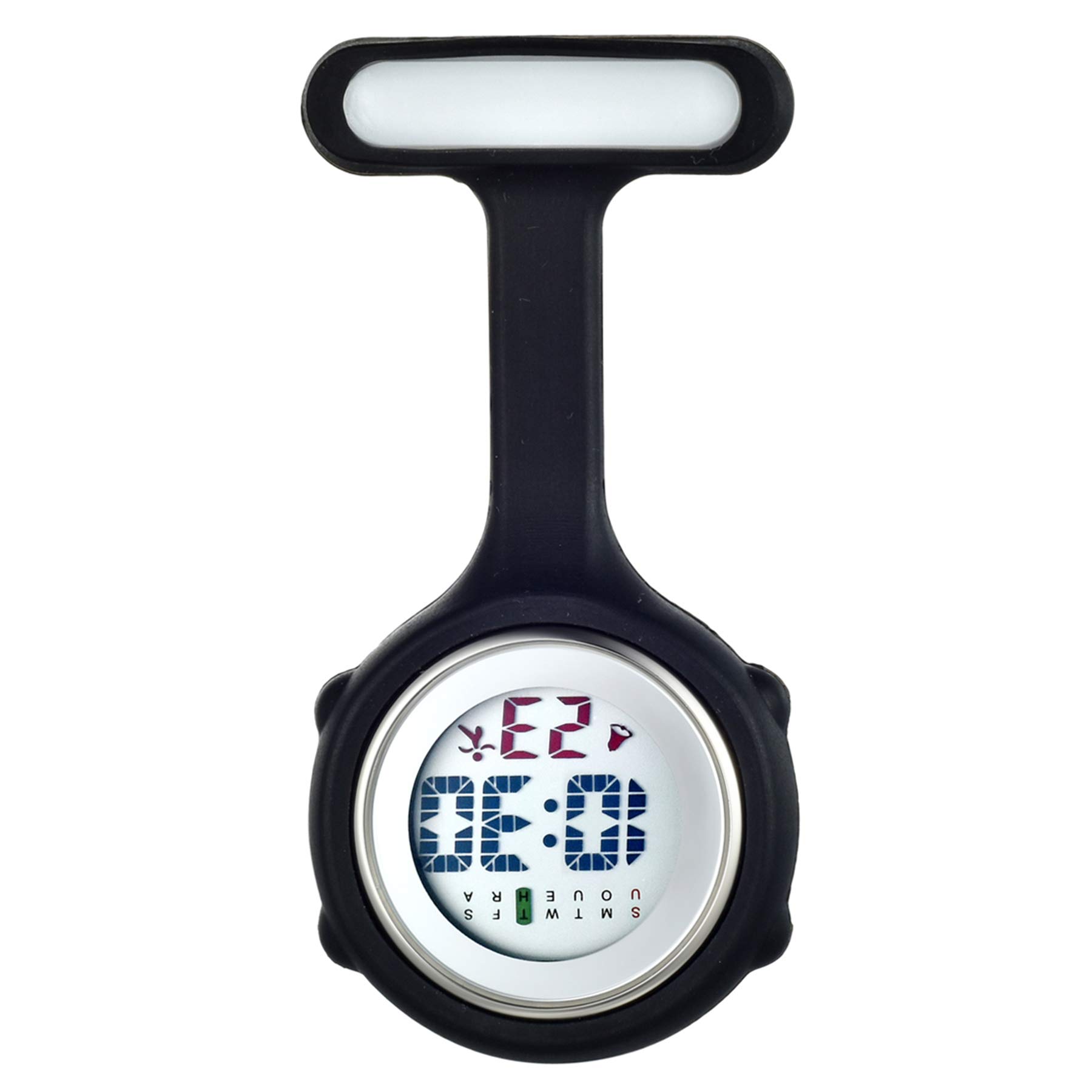 Avaner Digital Nurse Watch - Waterproof Silicone Fob Watch with Pin-on Brooch & Detachable Case - Perfect for Nurses, Doctors, Healthcare Professionals & Medical Students - Clinical, Hospital & Home Care Use