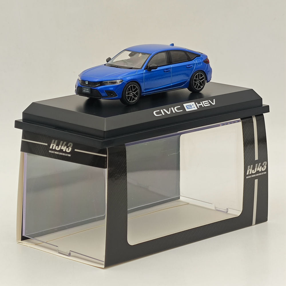 1/43 Scale Honda Civic FL4 e:HEV Premium Crystal Blue Metallic Diecast Model Car - Hobby Japan HJ433003BL - Perfect for Collectors, Display Cases, and Car Enthusiast Gifts