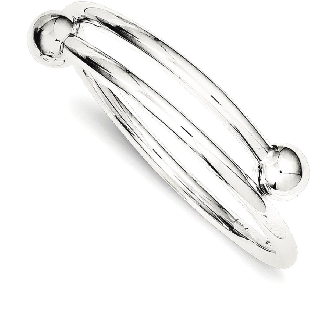 IceCarats 925 Sterling Silver Flexible Bangle Bracelet for Women - Adjustable Stackable Cuff Jewelry for Everyday Wear & Special Occasions