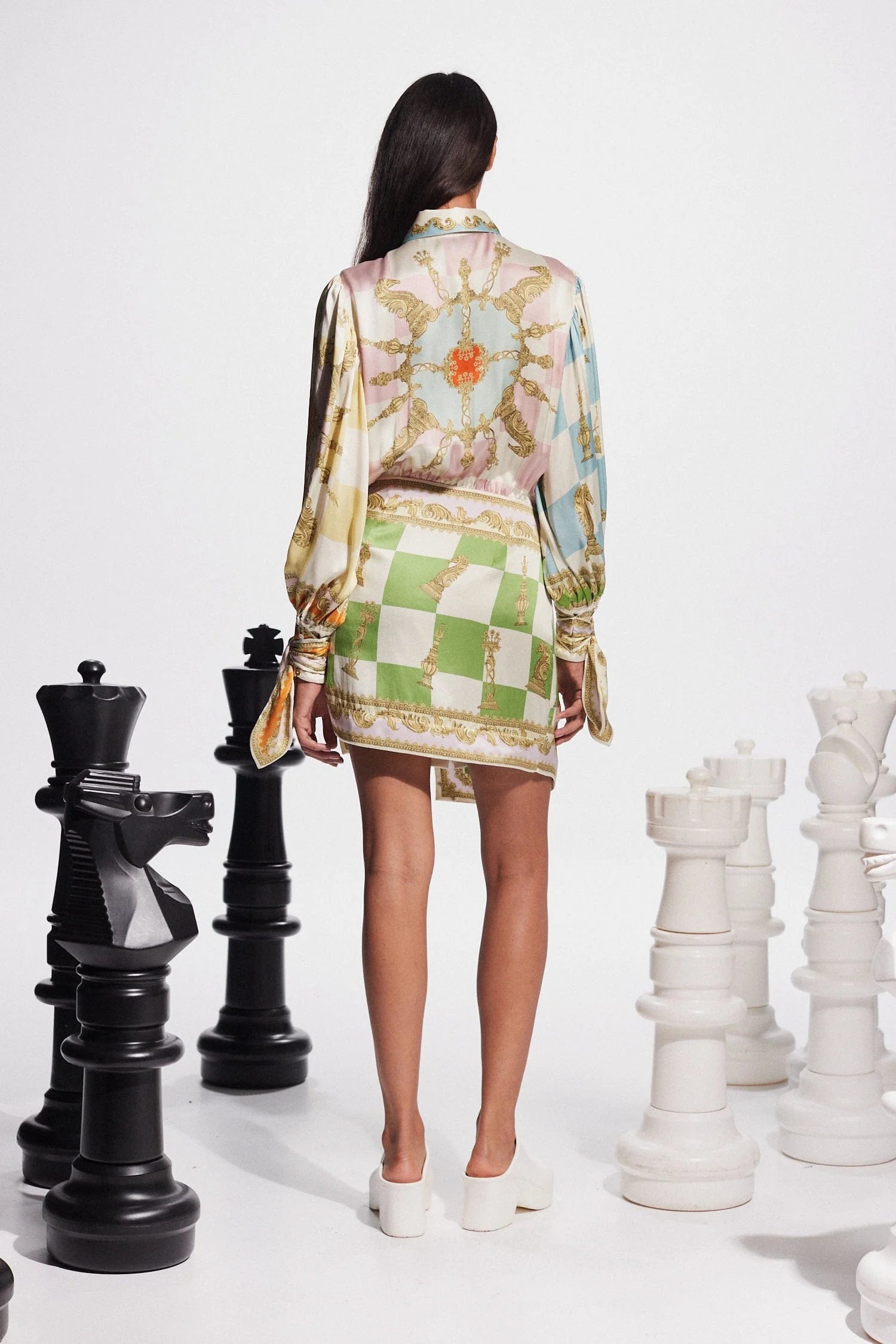 Checkmate Silk Mini Dress - Elegant & Sexy Women's Party Dress for Night Out, Date Night & Special Occasions