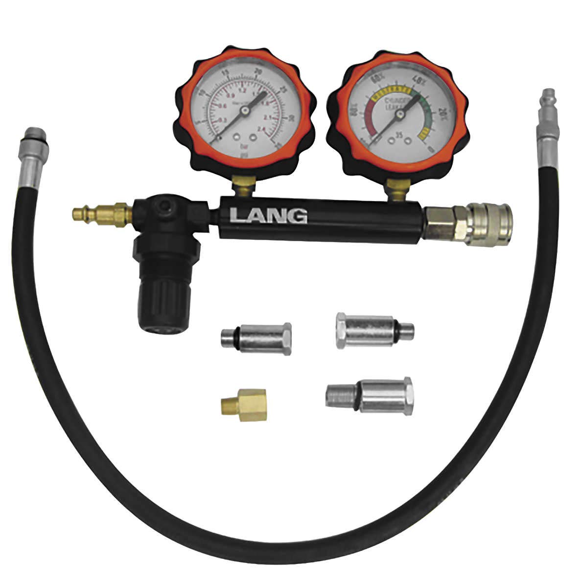 Lang Tools CLT-4M Professional Cylinder Leakage Tester Kit with Dual Pressure Gauges - Automotive Engine Diagnostic Tool for Mechanics & DIY Car Repair