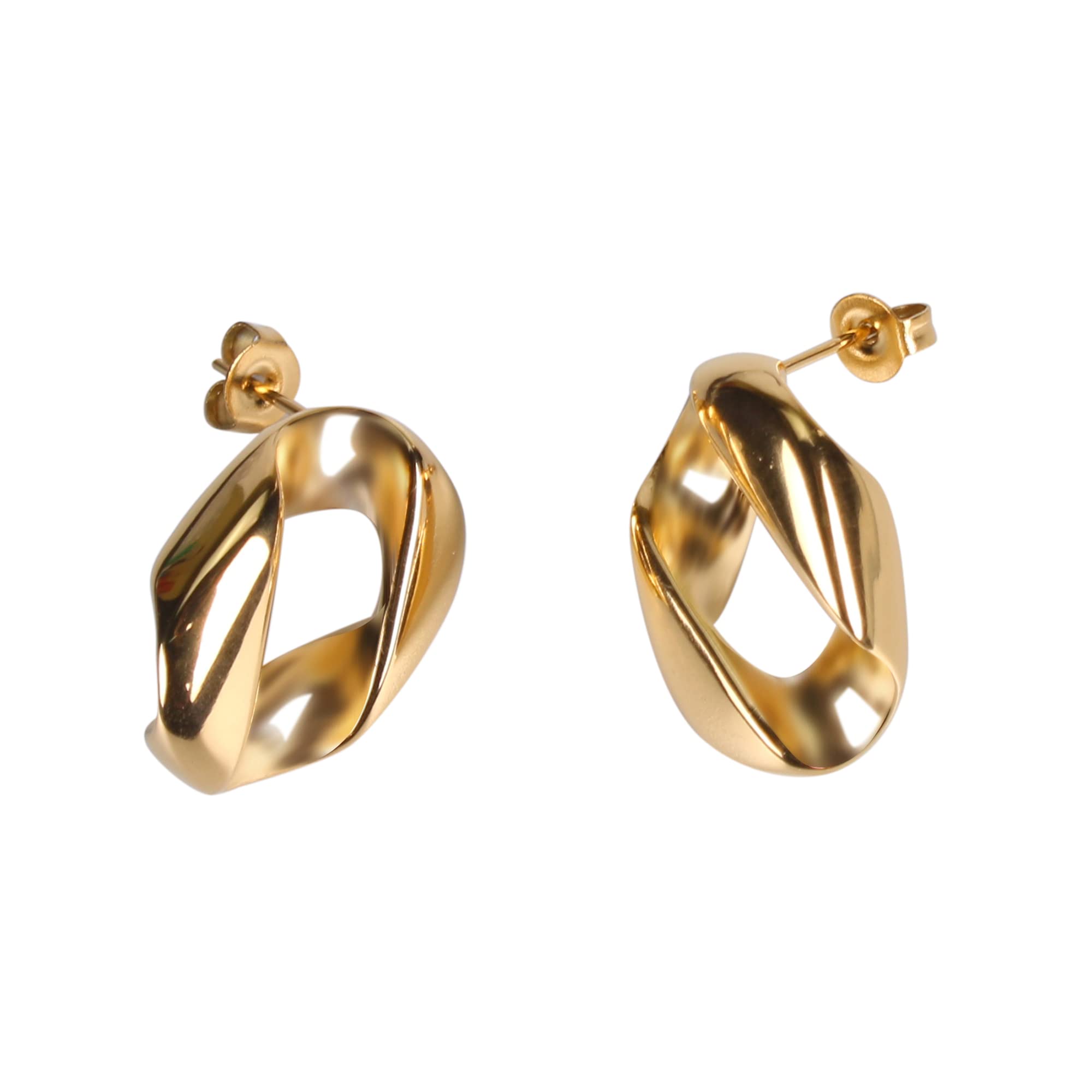 18K Gold Plated Large U-Shaped Hoop Earrings for Women - Minimalist Elegant Design, Perfect Personalized Gift for Girls and Women | Ideal for Parties, Weddings, and Everyday Wear