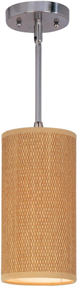 ET2 E95134-101SN Elements 1-Light Mini Pendant with Stem - Satin Nickel Finish & Glass Shade - GU24 Fluorescent Bulb (20W Max, 680 Lumens) - Dry Safety Rated & Dimmable - Perfect for Kitchen Islands, Dining Rooms & Modern Home Decor