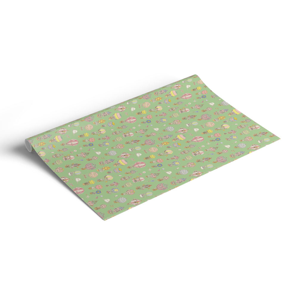 Atelier Choux Premium Green Wrapping Paper - Eco-Friendly Gift Wrap for Baby Showers, Birthdays & Special Occasions