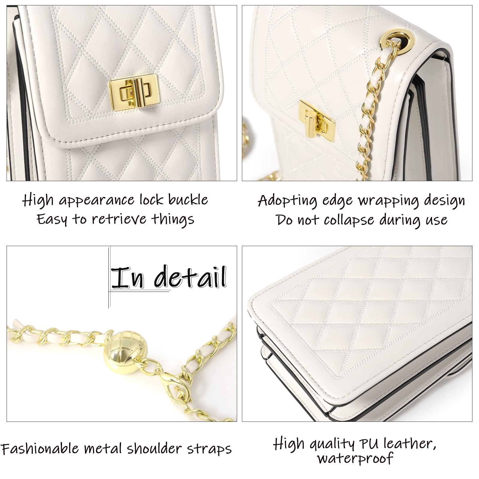 FSD.WG Women's Small Crossbody Leather Phone Purse - Mini Messenger Shoulder Bag with Wallet - Perfect for Travel, Shopping & Everyday Use