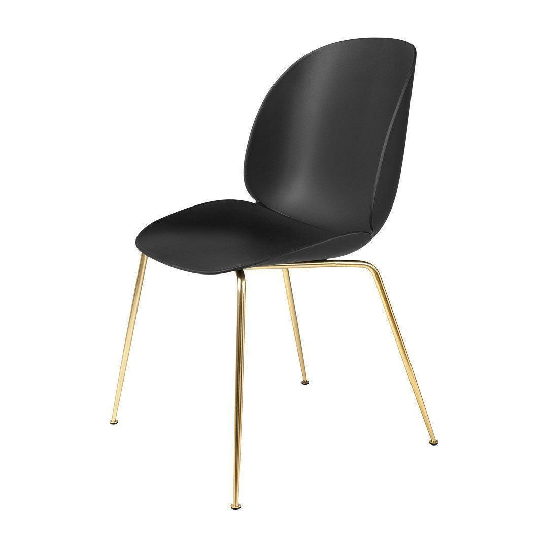 Modern Beetle Dining Chair with Conic Base - Unupholstered Wooden Seat for Kitchen, Dining Room & Office | Stylish & Comfortable