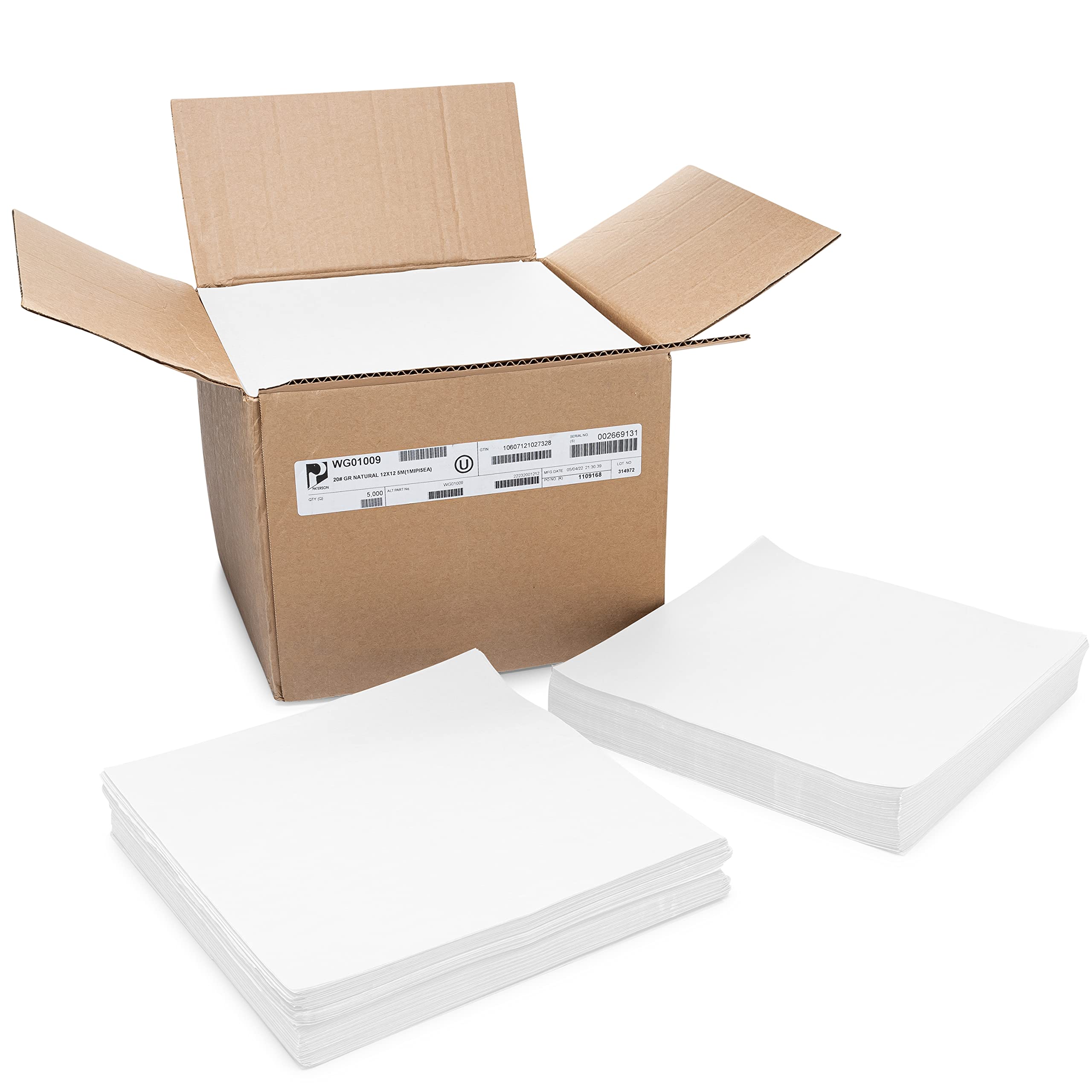 5000 Sheets White Grease-Resistant Deli Sandwich Wrap Paper - Food Safe Basket Liners for Restaurants, Catering & Picnics (Case of 5000)